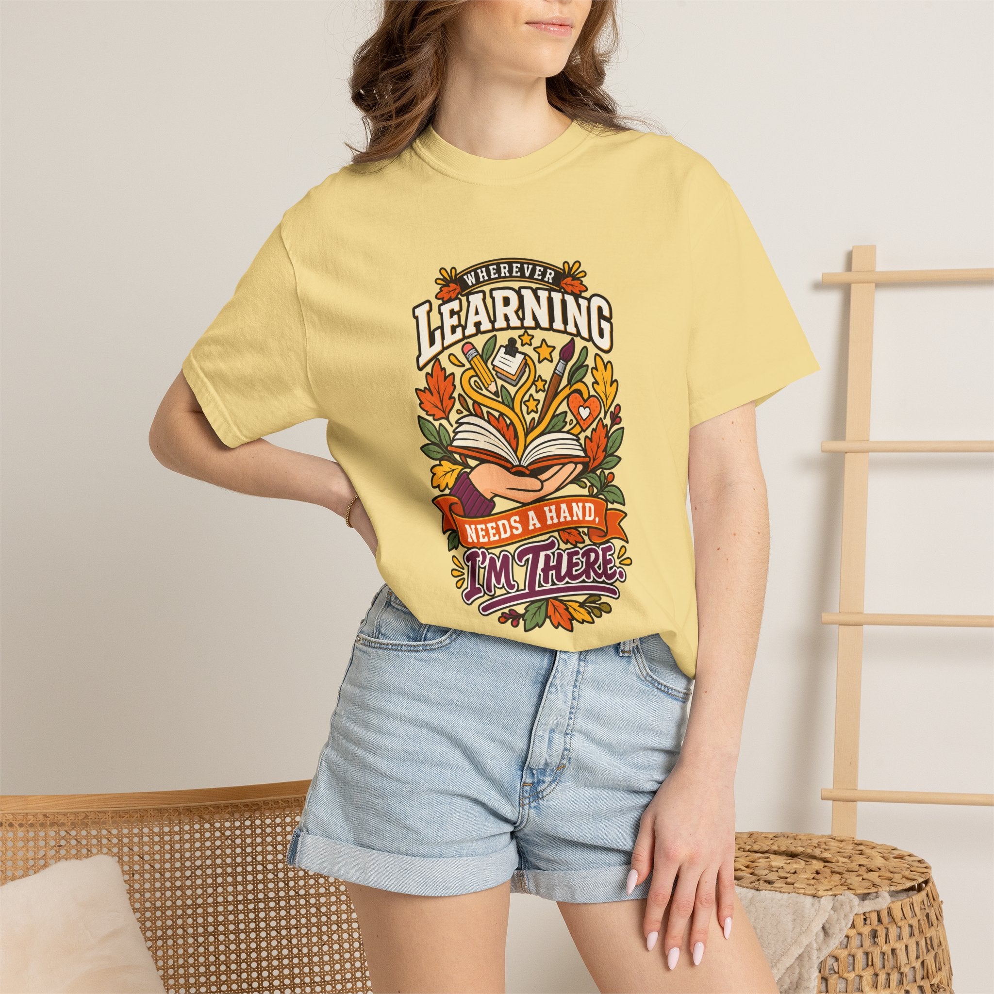 Wherever Learning Needs a Hand Teacher Heavyweight Tee 🍎📚
