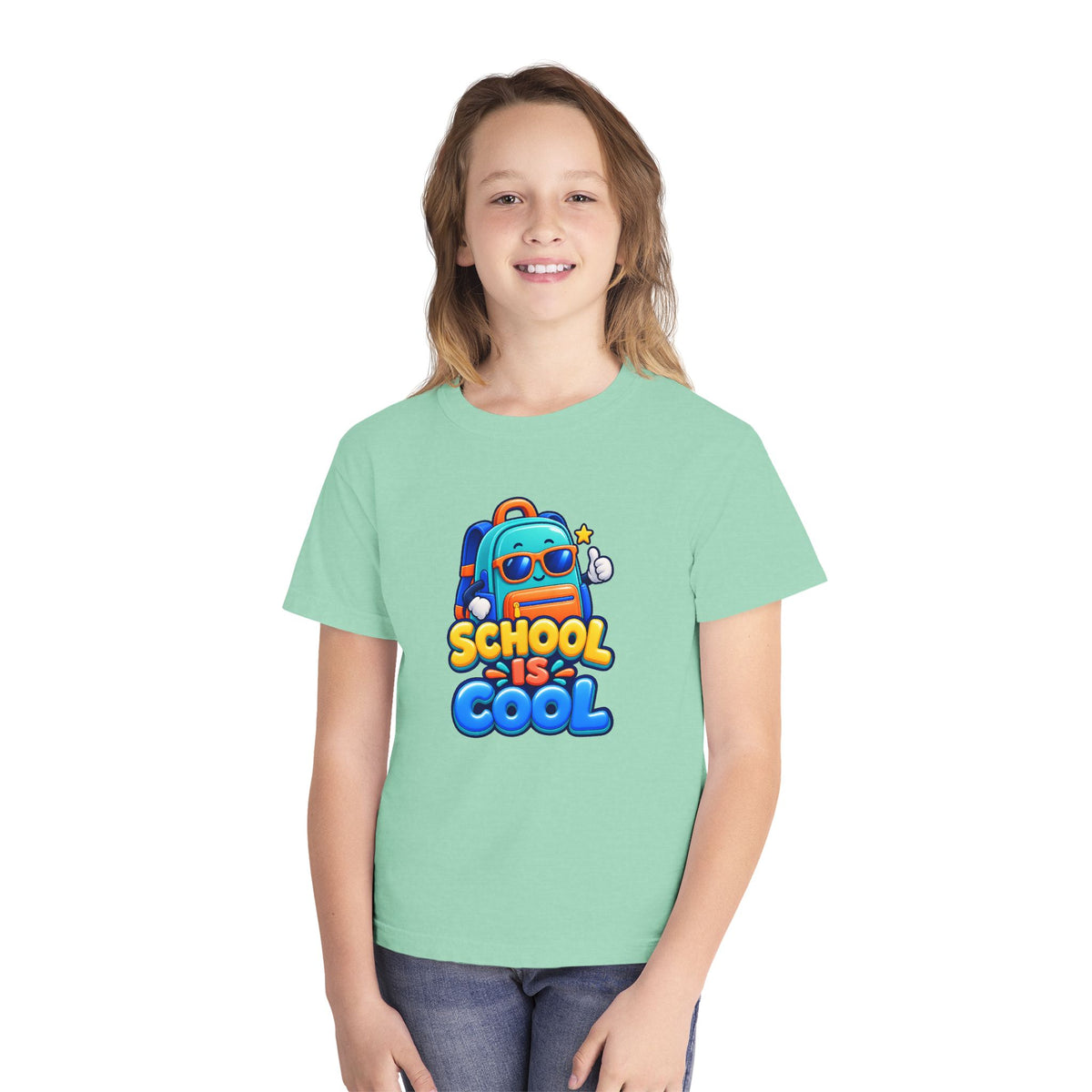 🎒 School Is Cool Backpack Cartoon Kids Tee