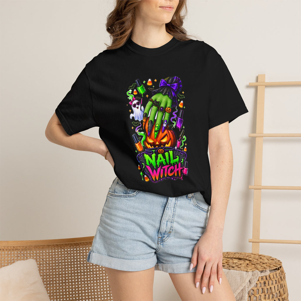 Nail Witch Halloween Tee – Adult Unisex Nail Tech & Beauty Salon Shirt