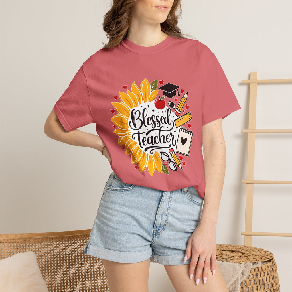 Blessed Teacher Heavyweight Tee 🌻📚✏️