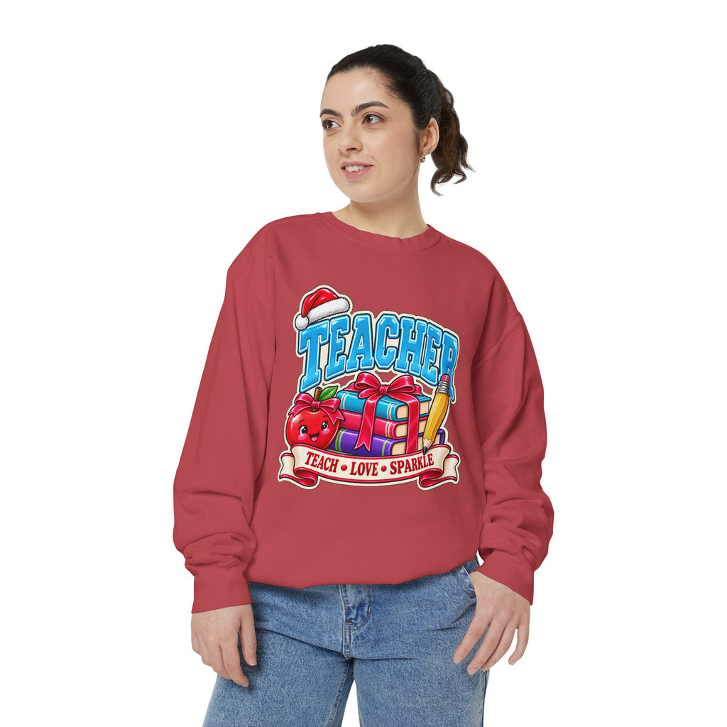 Teach • Love • Sparkle Christmas Teacher Sweatshirt