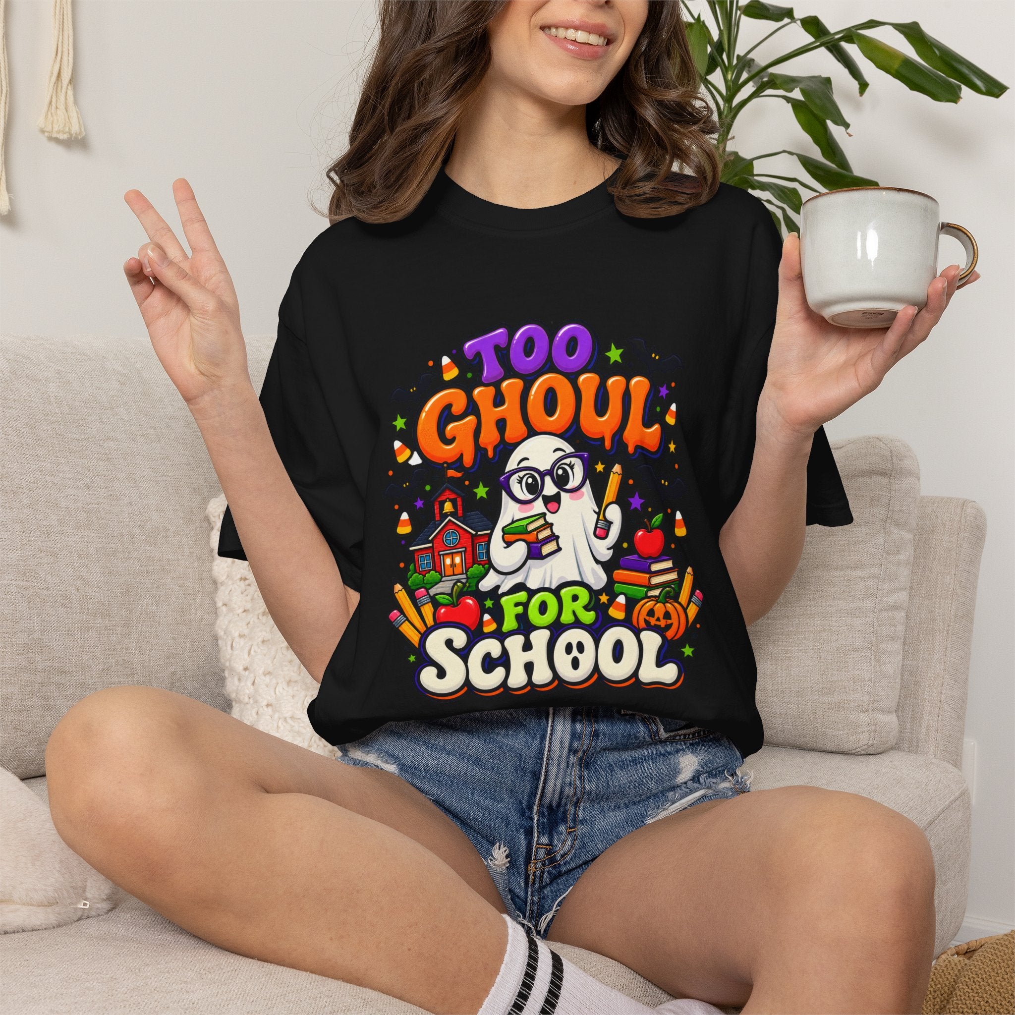 Too Ghoul for School T-Shirt — Cute Halloween Ghost Back-to-School Tee