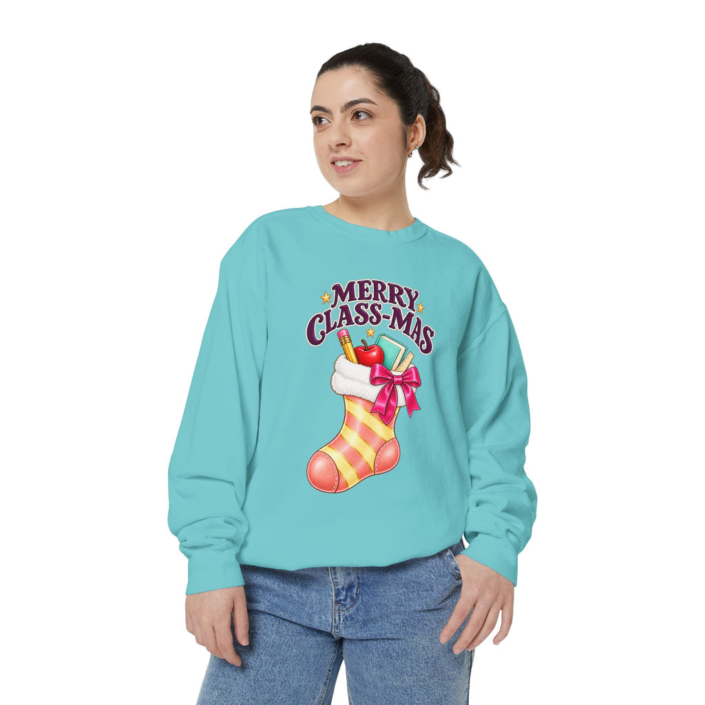 Merry Class-mas Sweatshirt – Cute Christmas Stocking Teacher Holiday Sweater