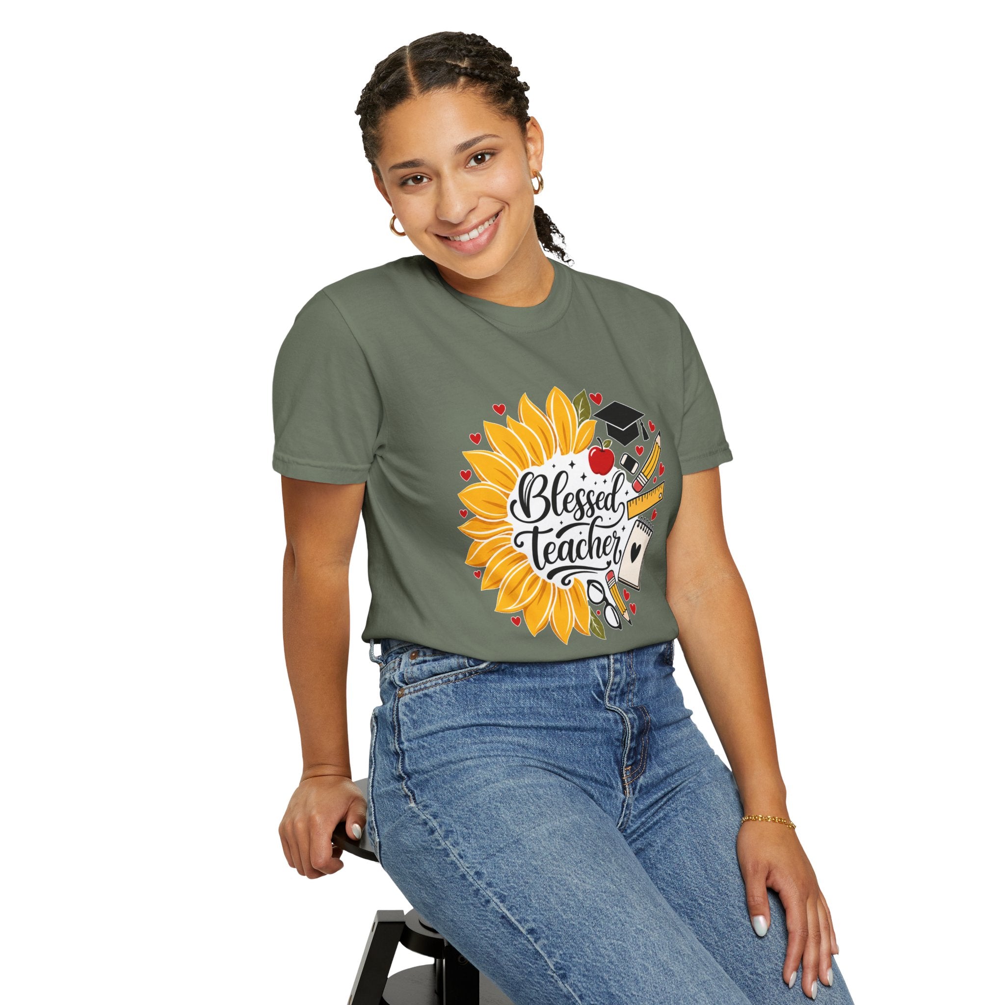 Blessed Teacher Heavyweight Tee 🌻📚✏️