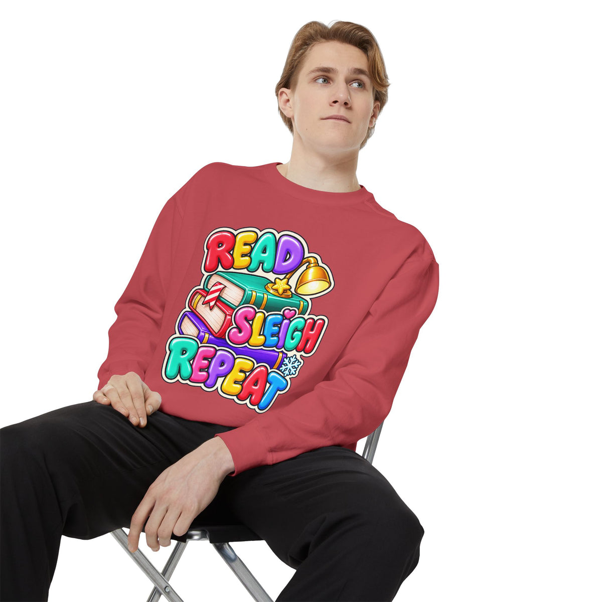 Read, Sleigh, Repeat Christmas Sweatshirt 📚🔔❄️