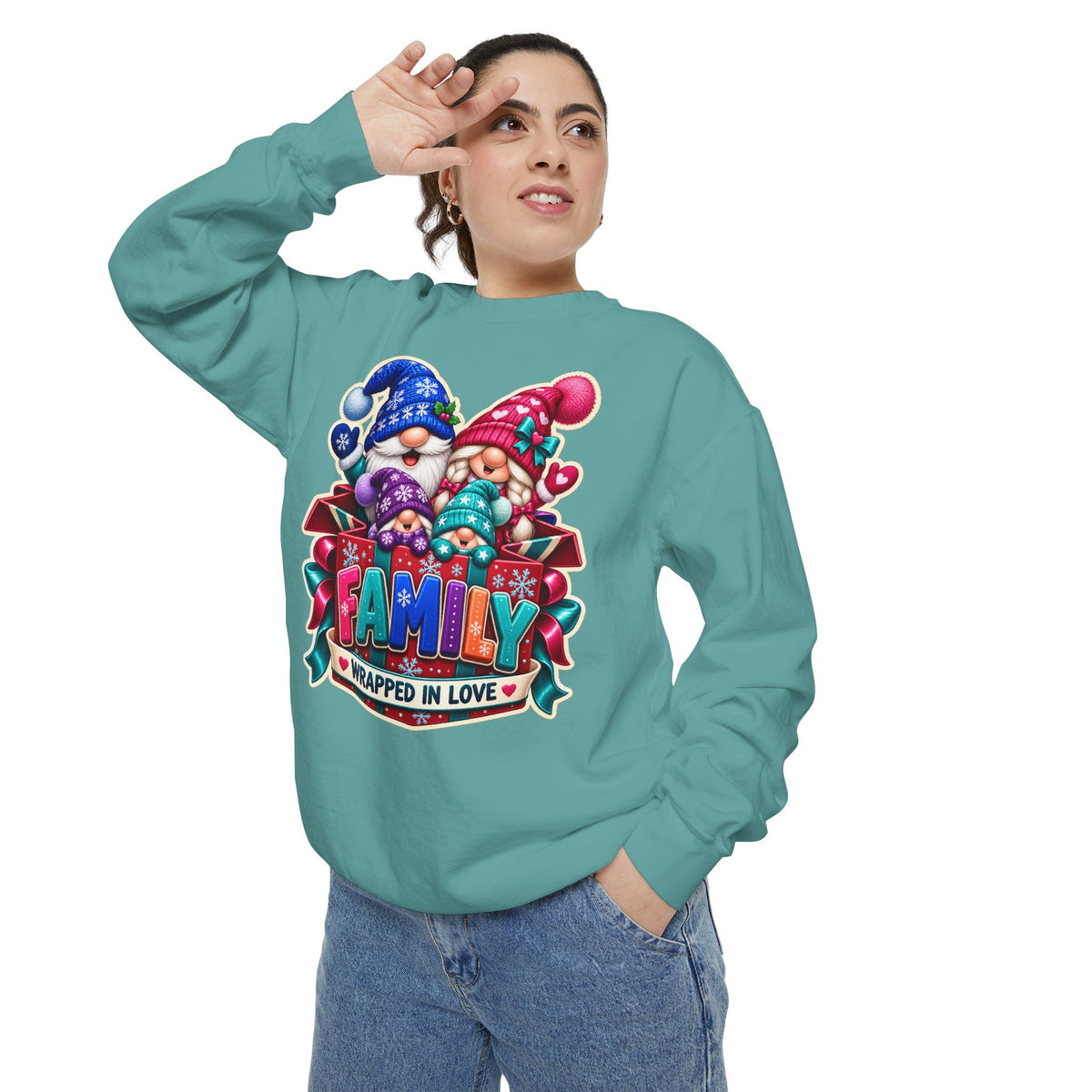 Family Wrapped in Gnome Love Christmas Sweatshirt