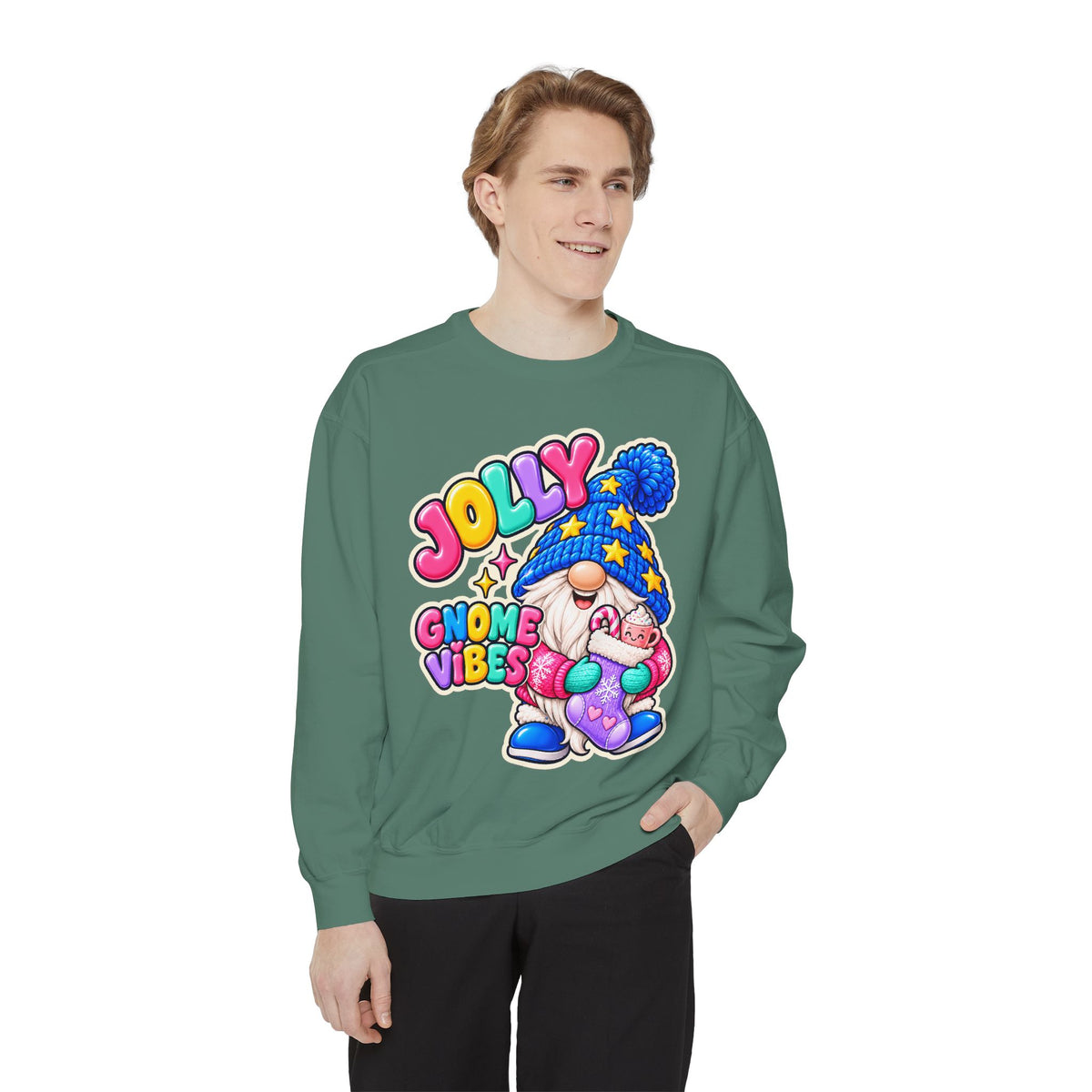 Jolly Gnome Vibes Christmas Sweatshirt