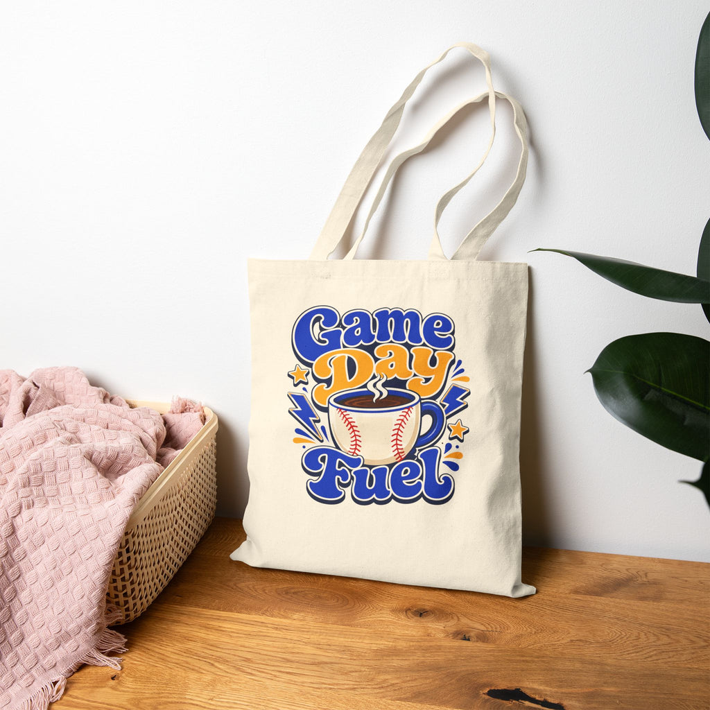 Game Day Fuel Coffee and Baseball Fan - Canvas Tote Bag