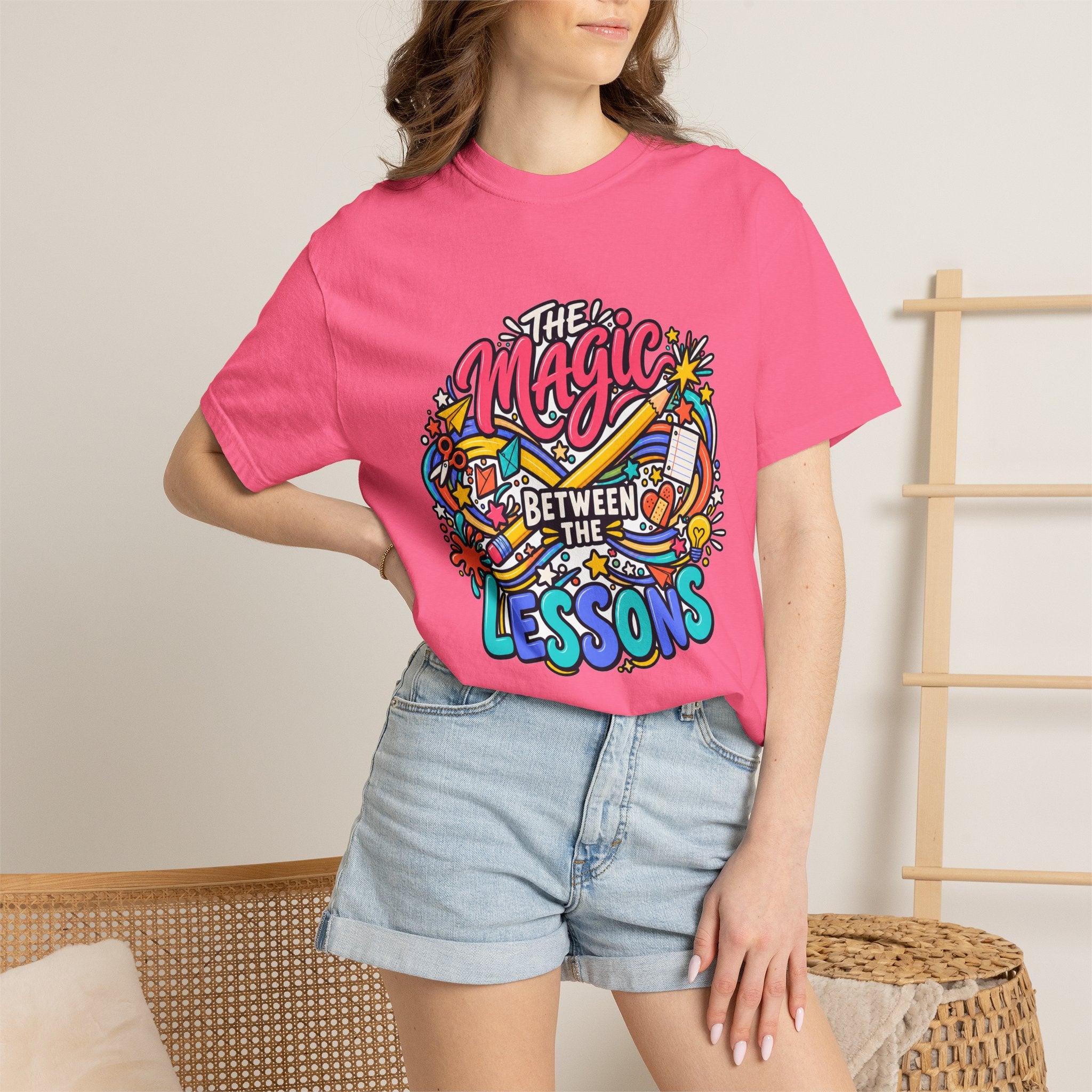 The Magic Between the Lessons Teacher Comfort Colors® Tee ✏️✨