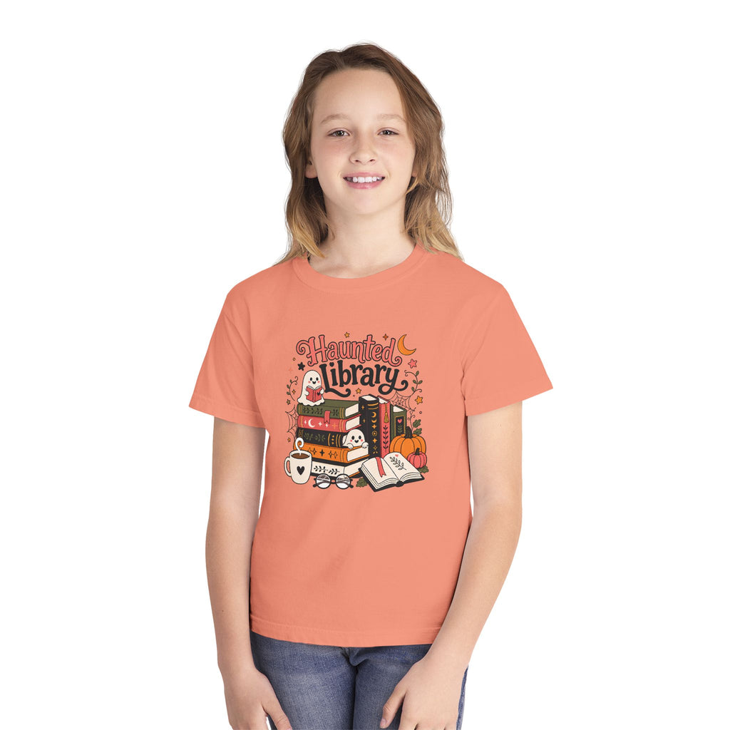Haunted Library Youth Retro Tee 🎃📚
