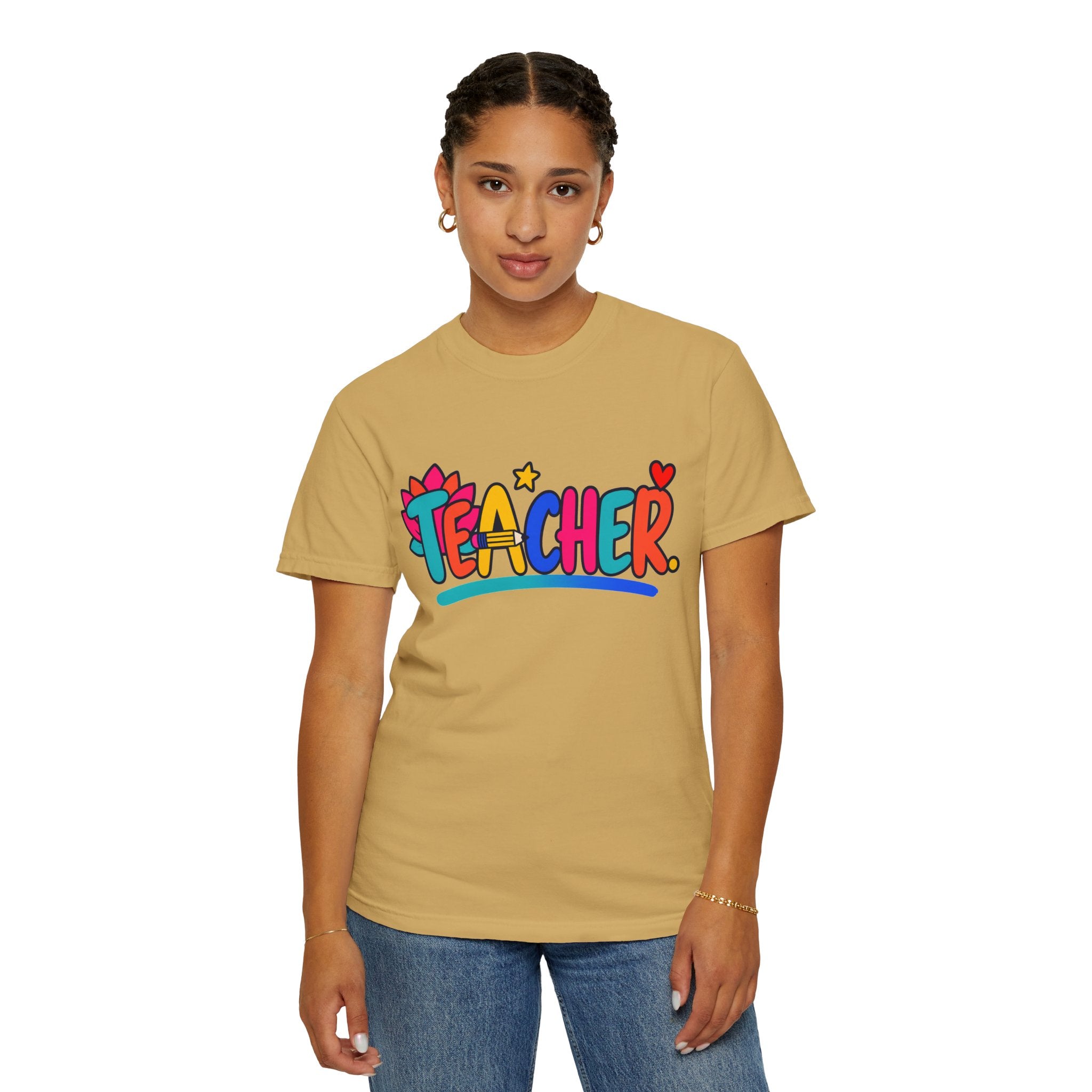 Colorful Teacher Comfort Colors® Heavyweight Tee 🍎✏️