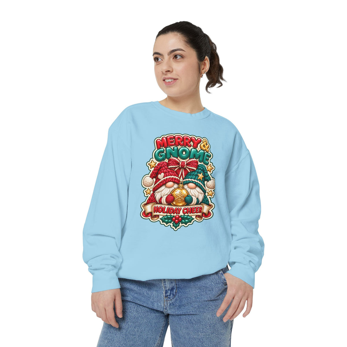 Merry and Gnome Holiday Cheer Sweatshirt — Cute Christmas Design