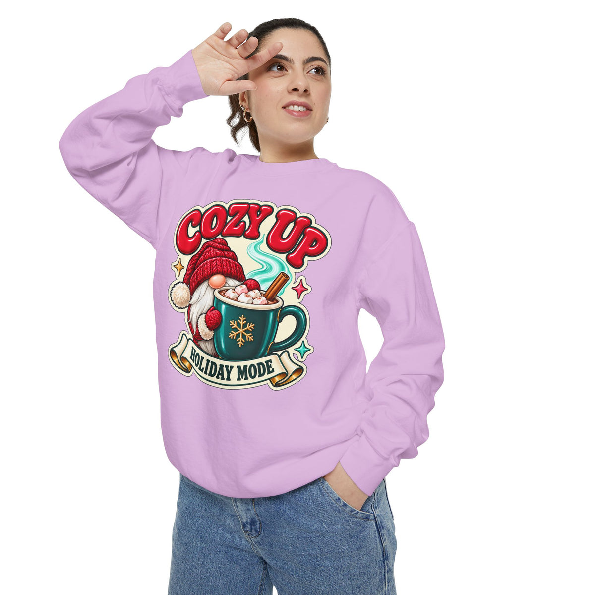 Cozy Up Christmas Mode Gnome Cocoa Sweatshirt