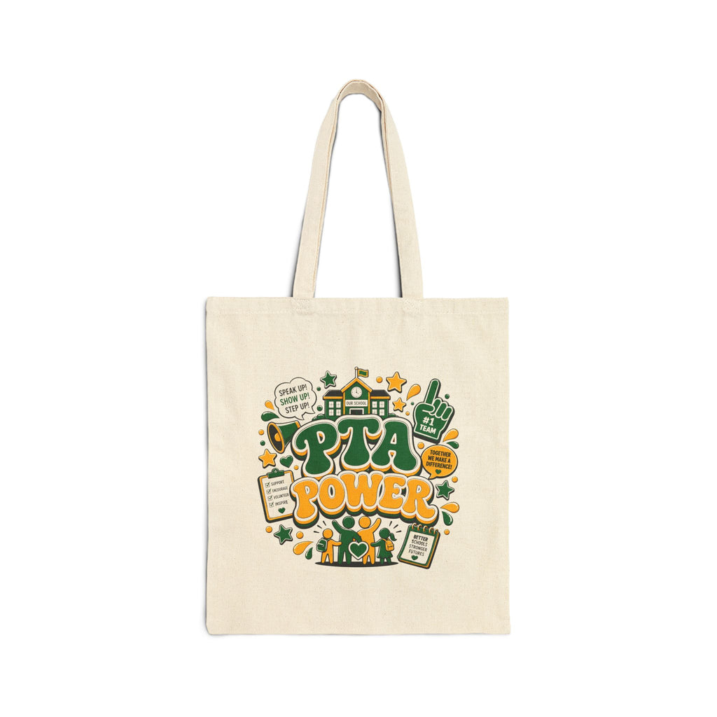 PTA Power Groovy Two-Tone School Volunteer Spirit Wear - Canvas Tote Bag
