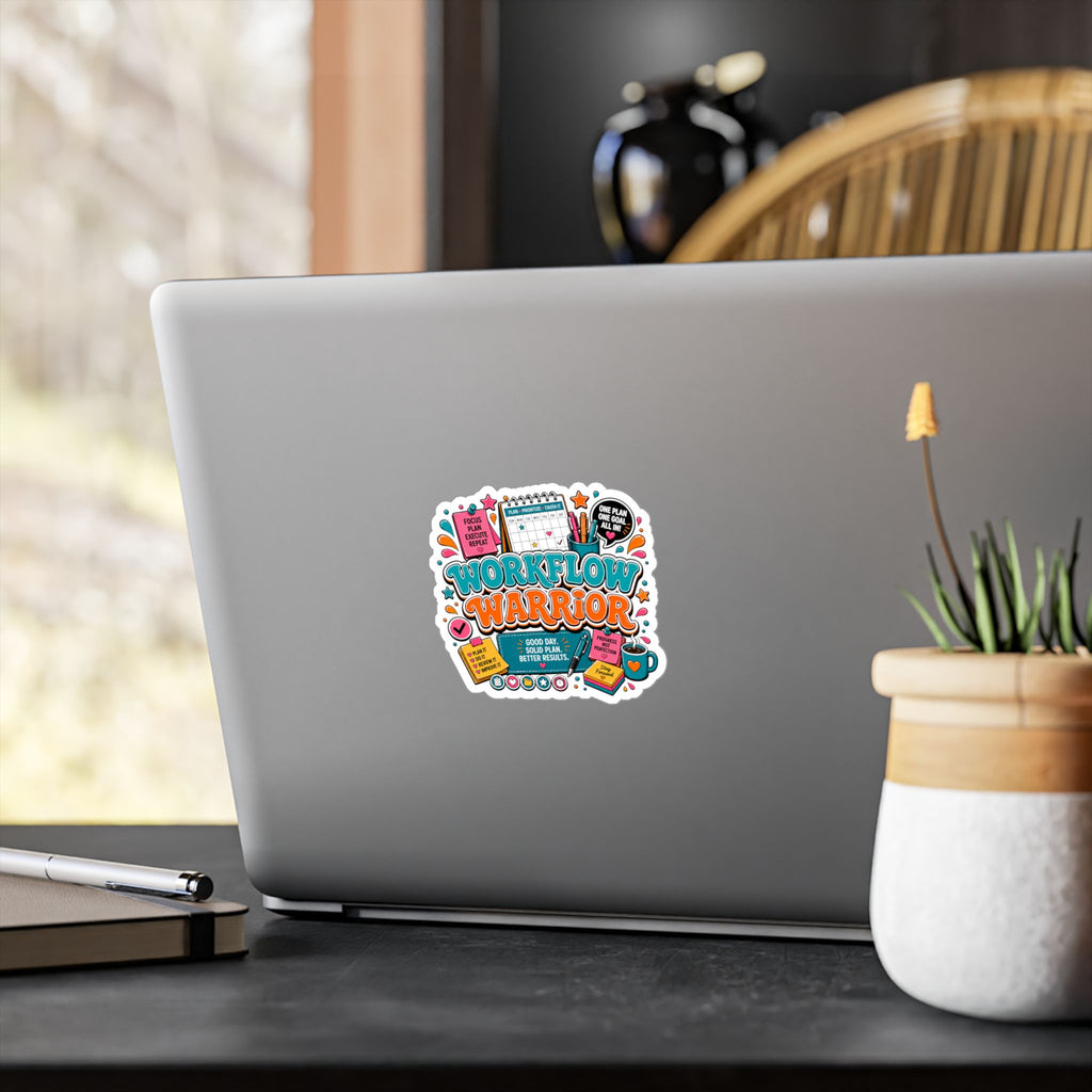 Workflow Warrior Vinyl Sticker – Productivity Planner Decor (Kiss-Cut)