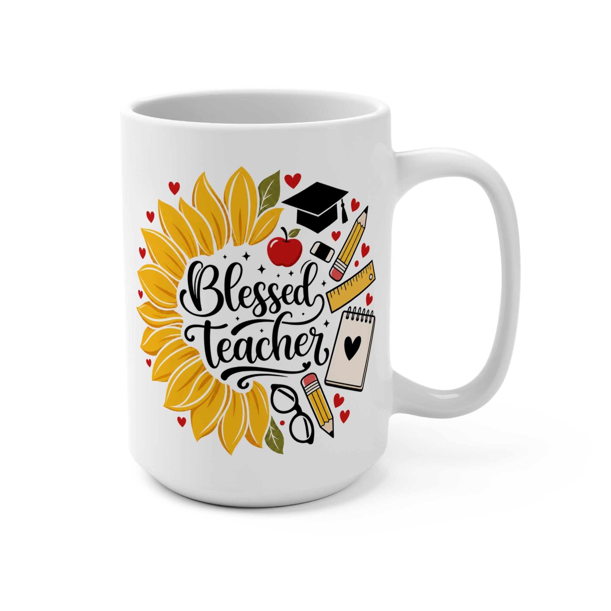 Blessed Teacher Mug - Sunflower Teacher Coffee Cup - Inspirational Teacher Gift - Teacher Appreciation Mug
