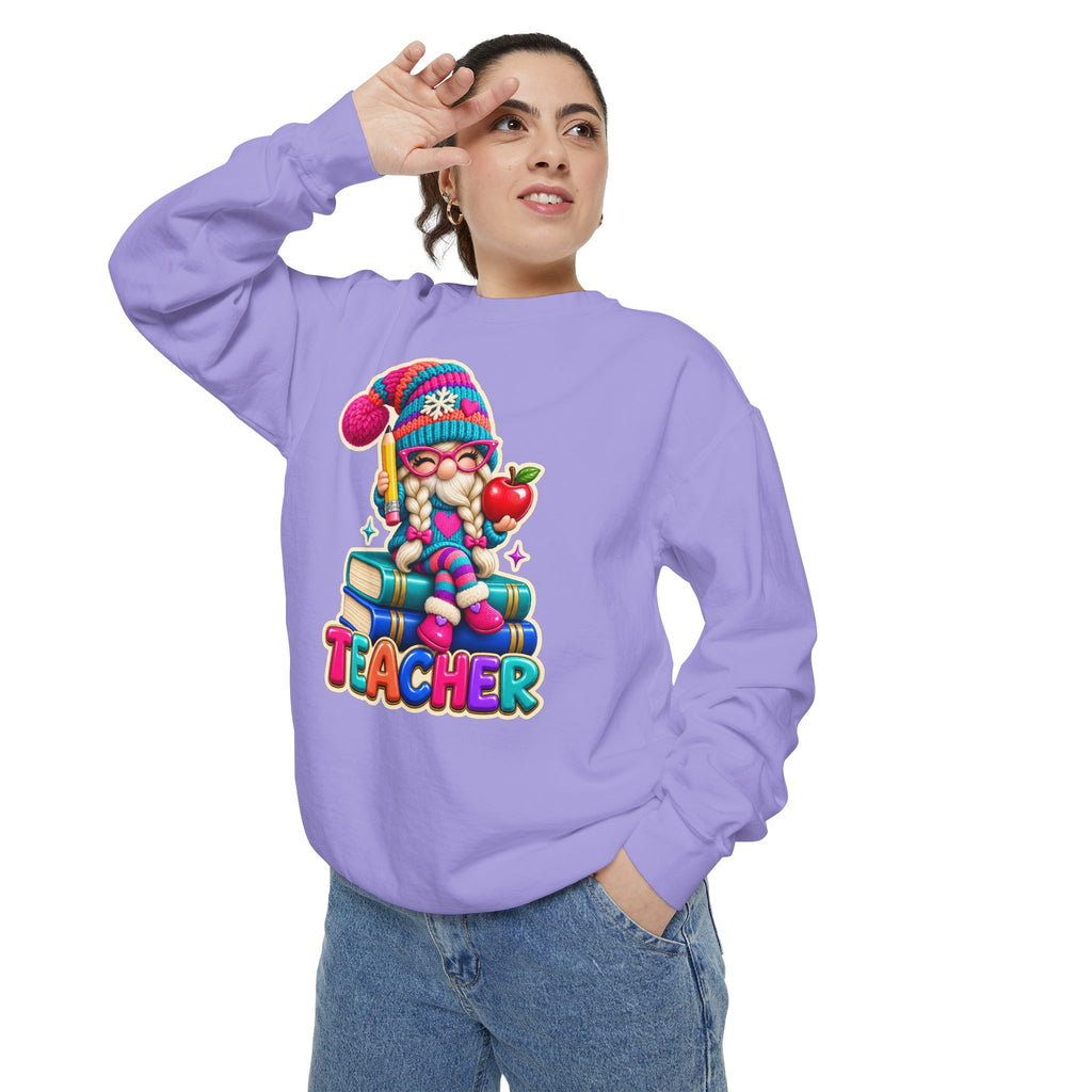 Teacher Gnome Book Lover Holiday Sweatshirt