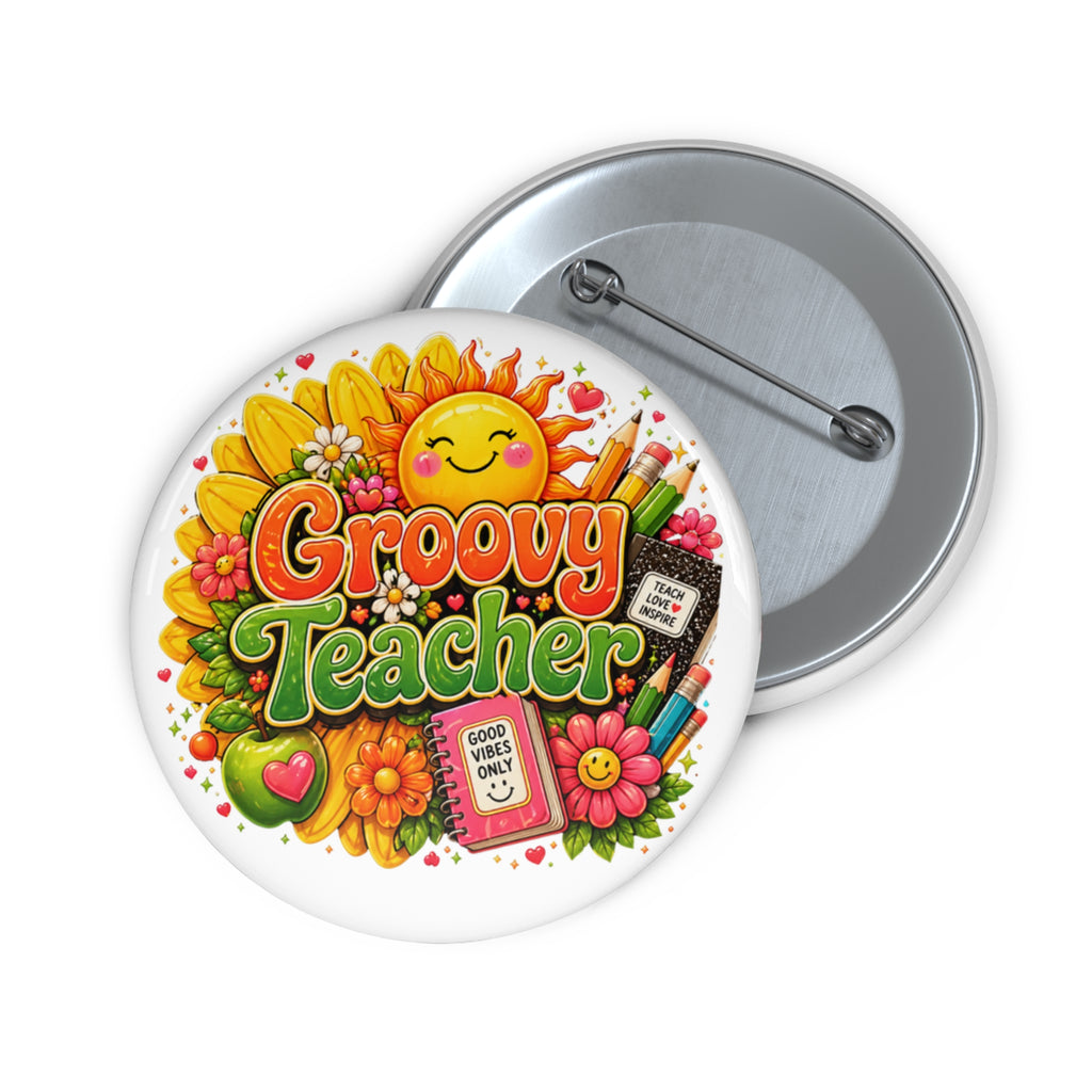 Groovy Teacher Retro-Pop – School Spirit Pin