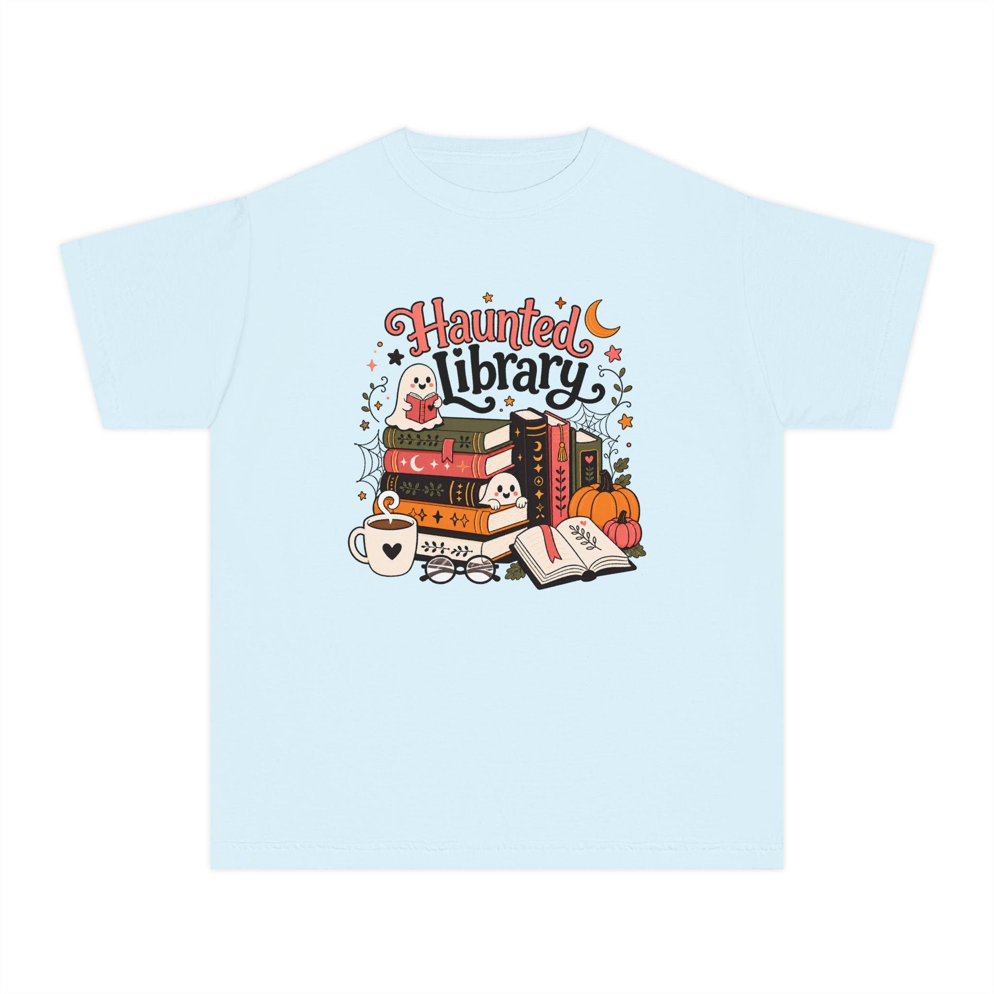 Haunted Library Youth Retro Tee 🎃📚