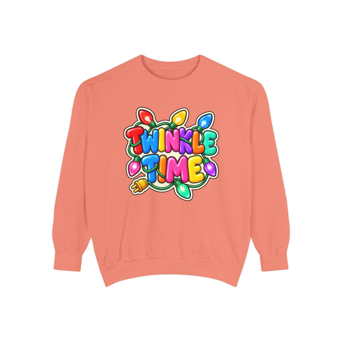 Twinkle Time Christmas - Colorful Holiday Light Graphic  Sweatshirt