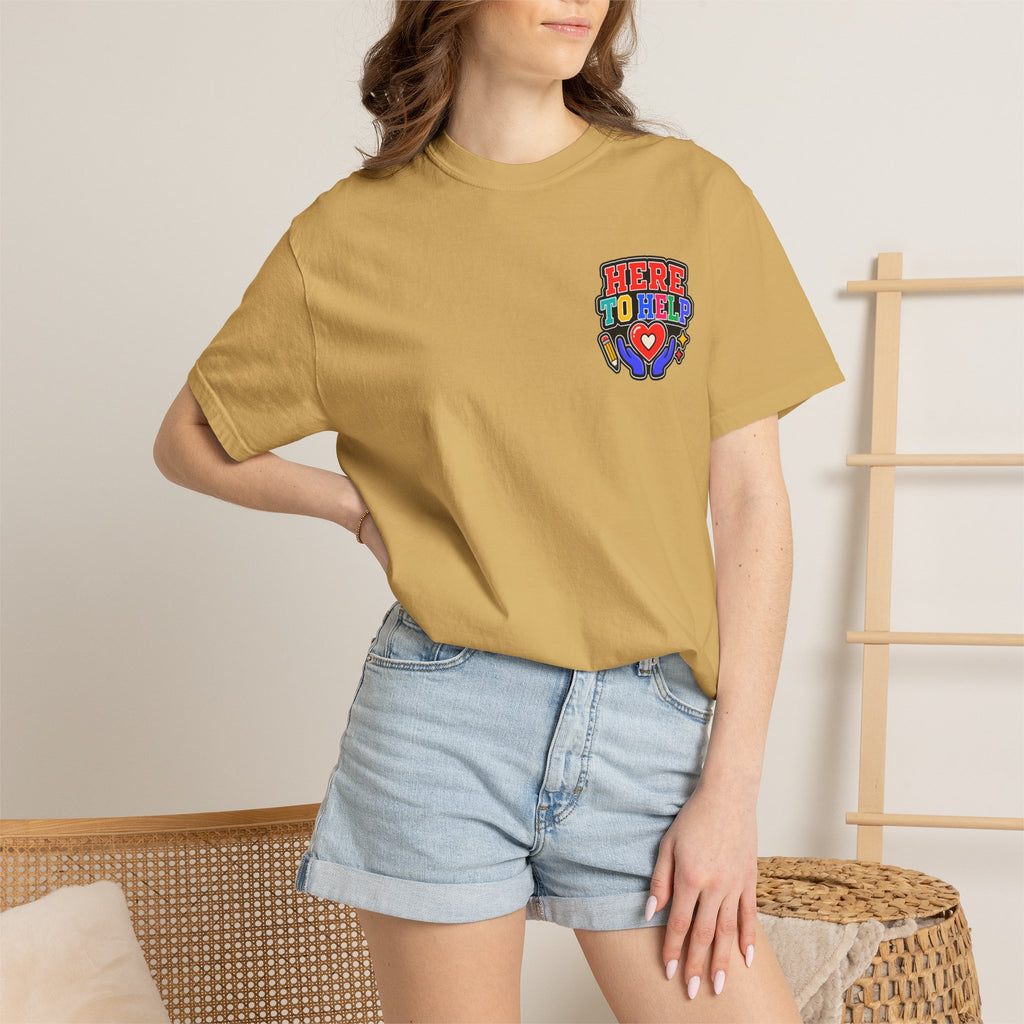 Here to Help School Support Staff Comfort Colors® Tee 🍎✏️
