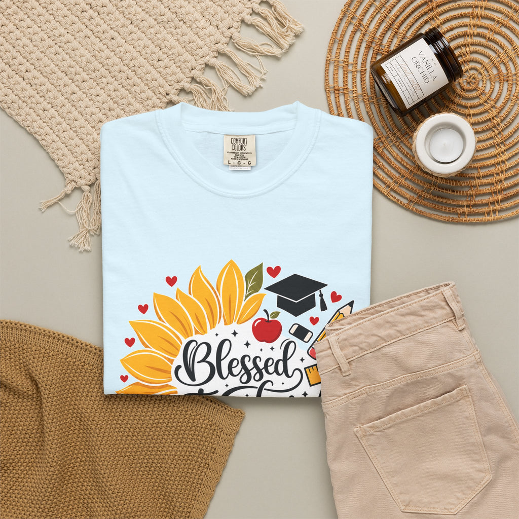 Blessed Teacher Heavyweight Tee 🌻📚✏️