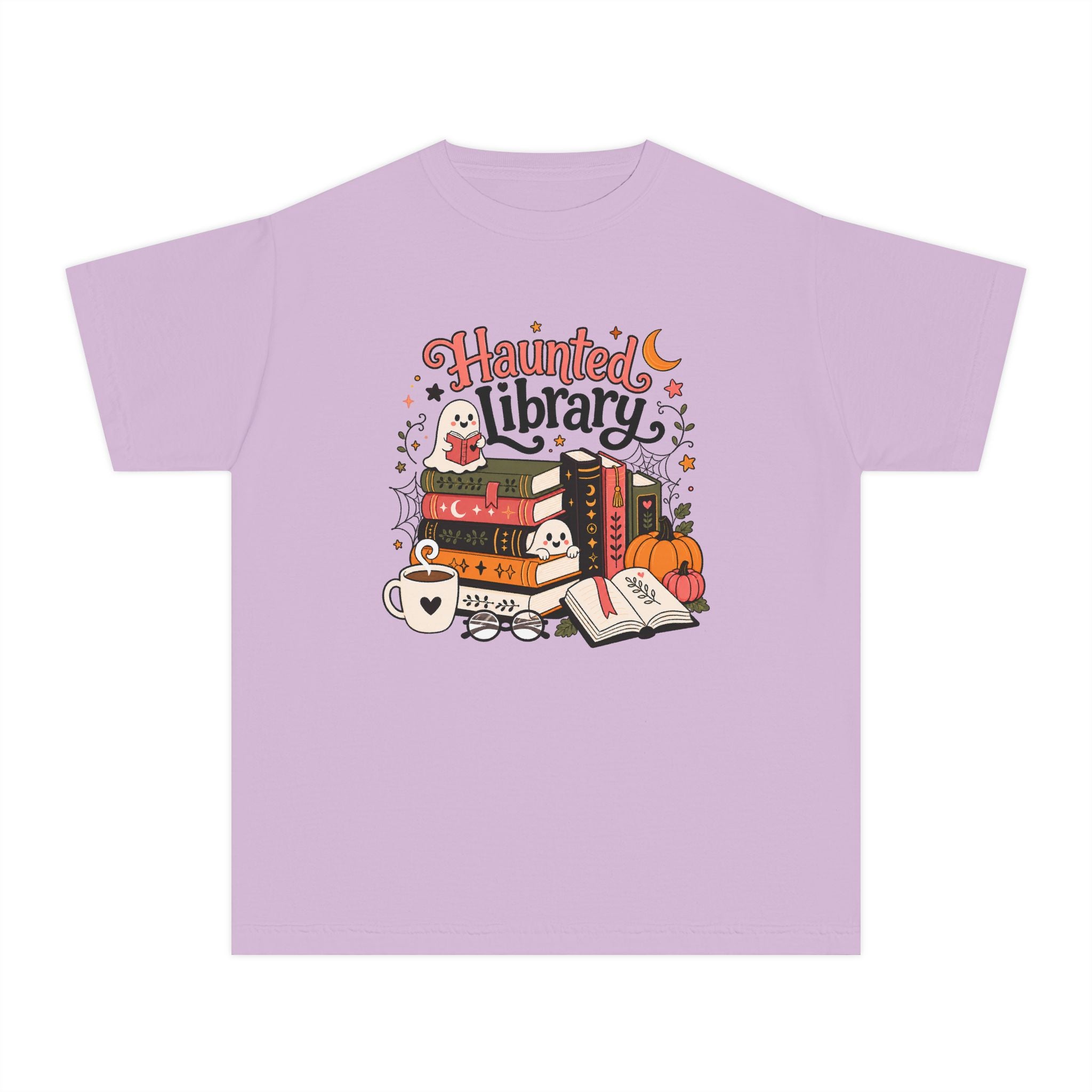 Haunted Library Youth Retro Tee 🎃📚