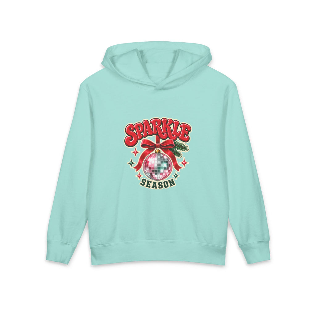 Sparkle Season Youth Hoodie — Cute Disco Ornament Christmas Sweatshirt
