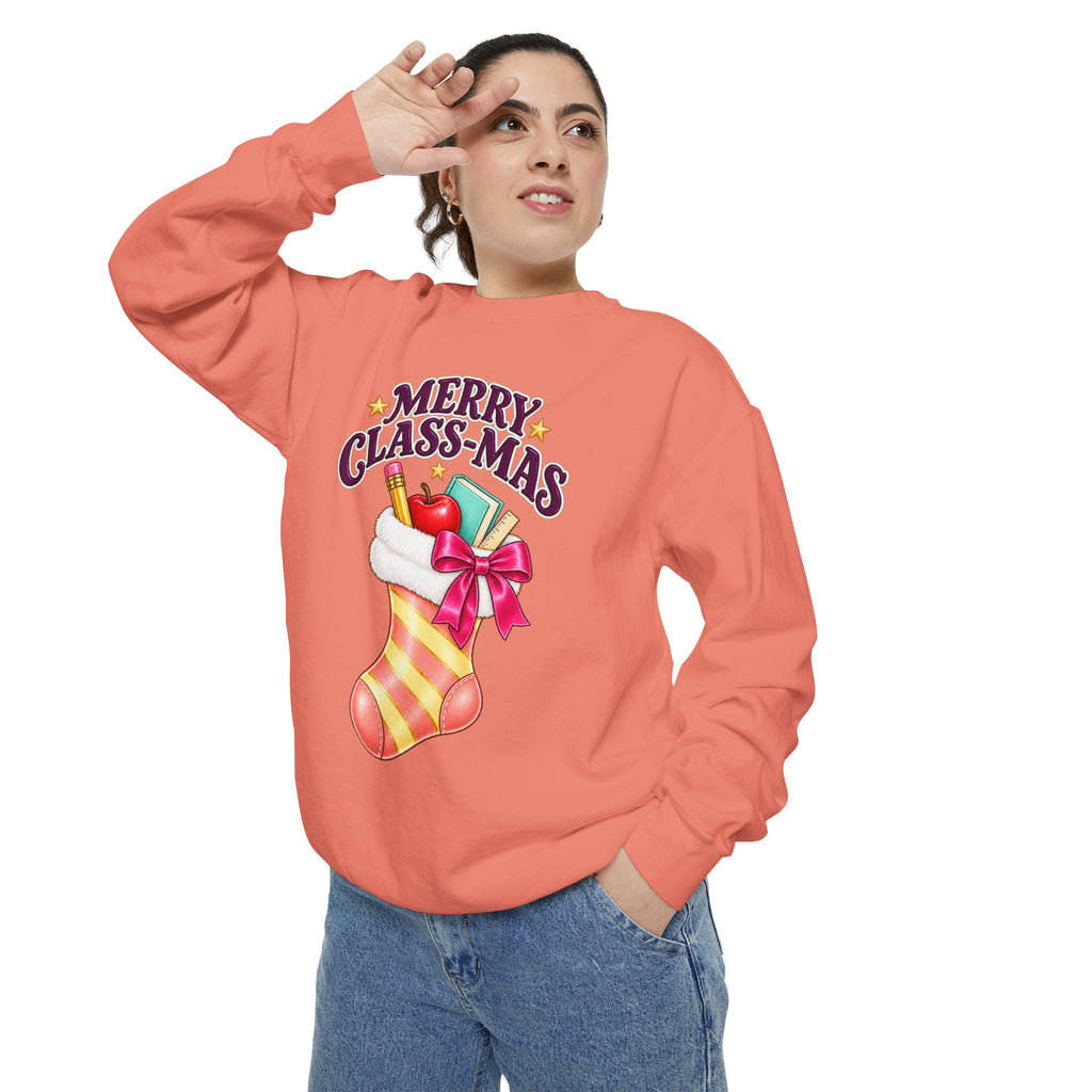 Merry Class-mas Sweatshirt – Cute Christmas Stocking Teacher Holiday Sweater