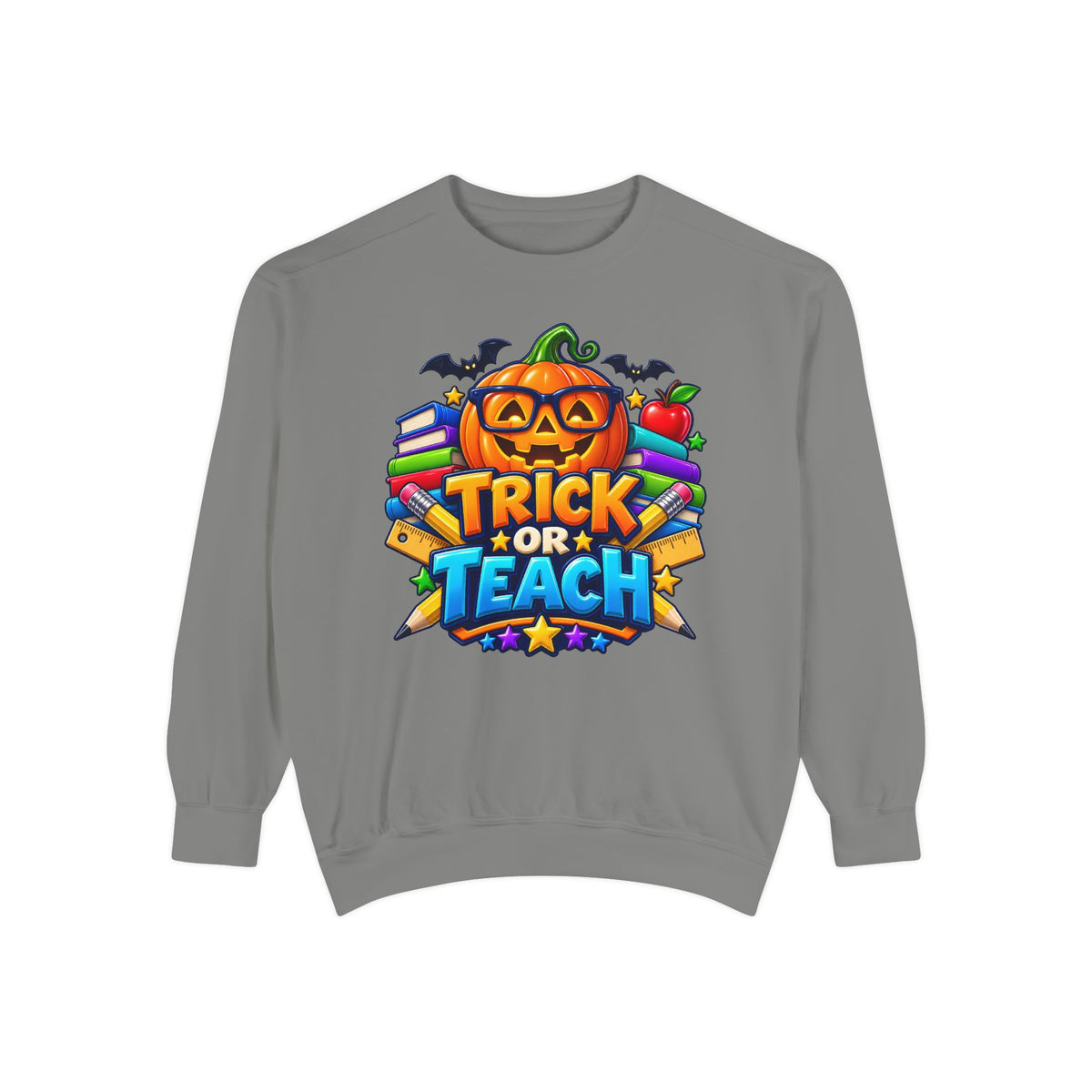 Trick or Teach Halloween Teacher Sweatshirt 🎃📚 | Pumpkin School Crewneck
