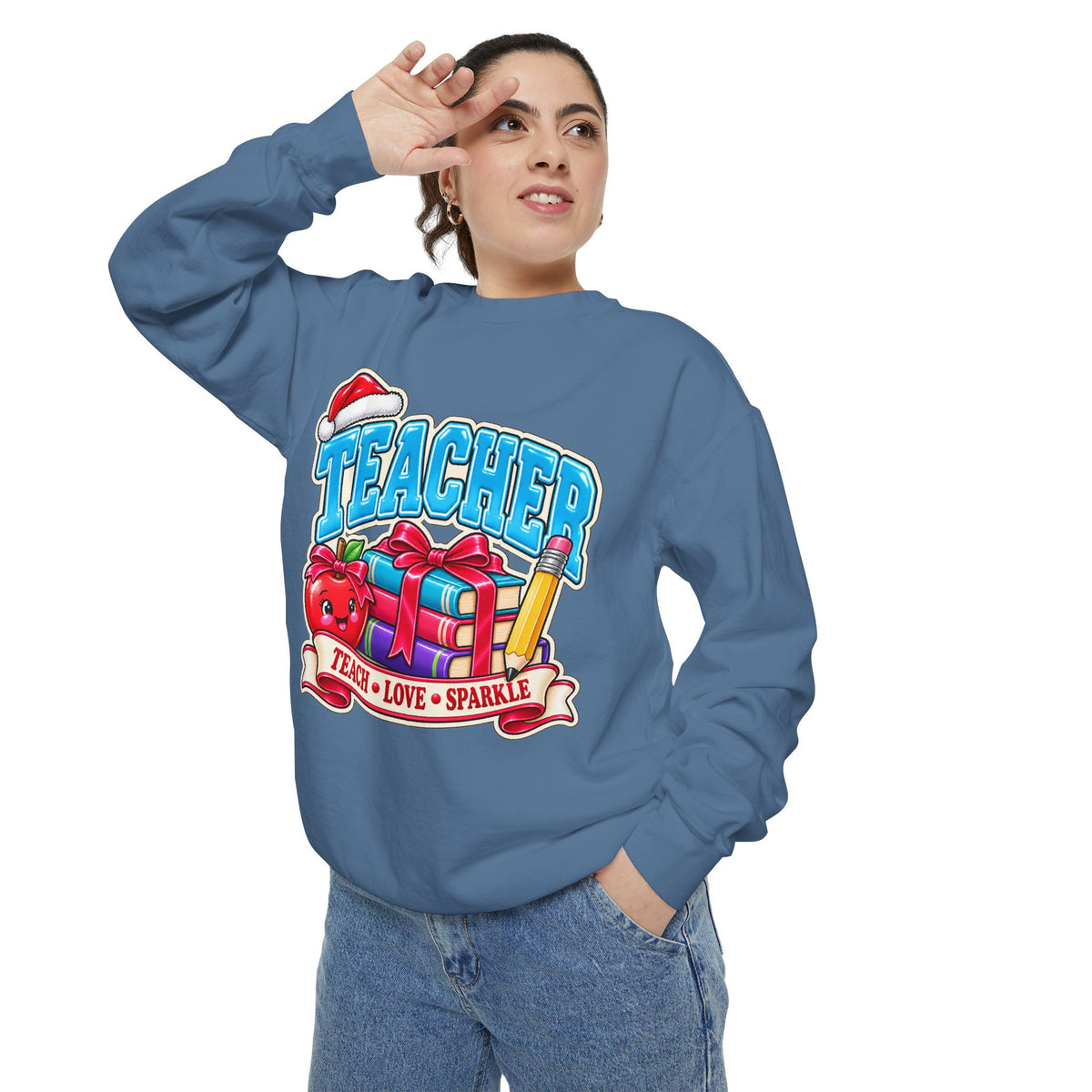 Teach • Love • Sparkle Christmas Teacher Sweatshirt