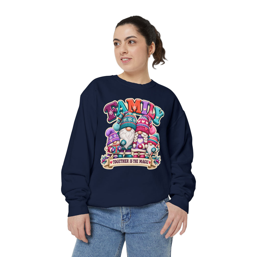 Family Gnomes "Together Is The Magic" Cozy Christmas Sweatshirt