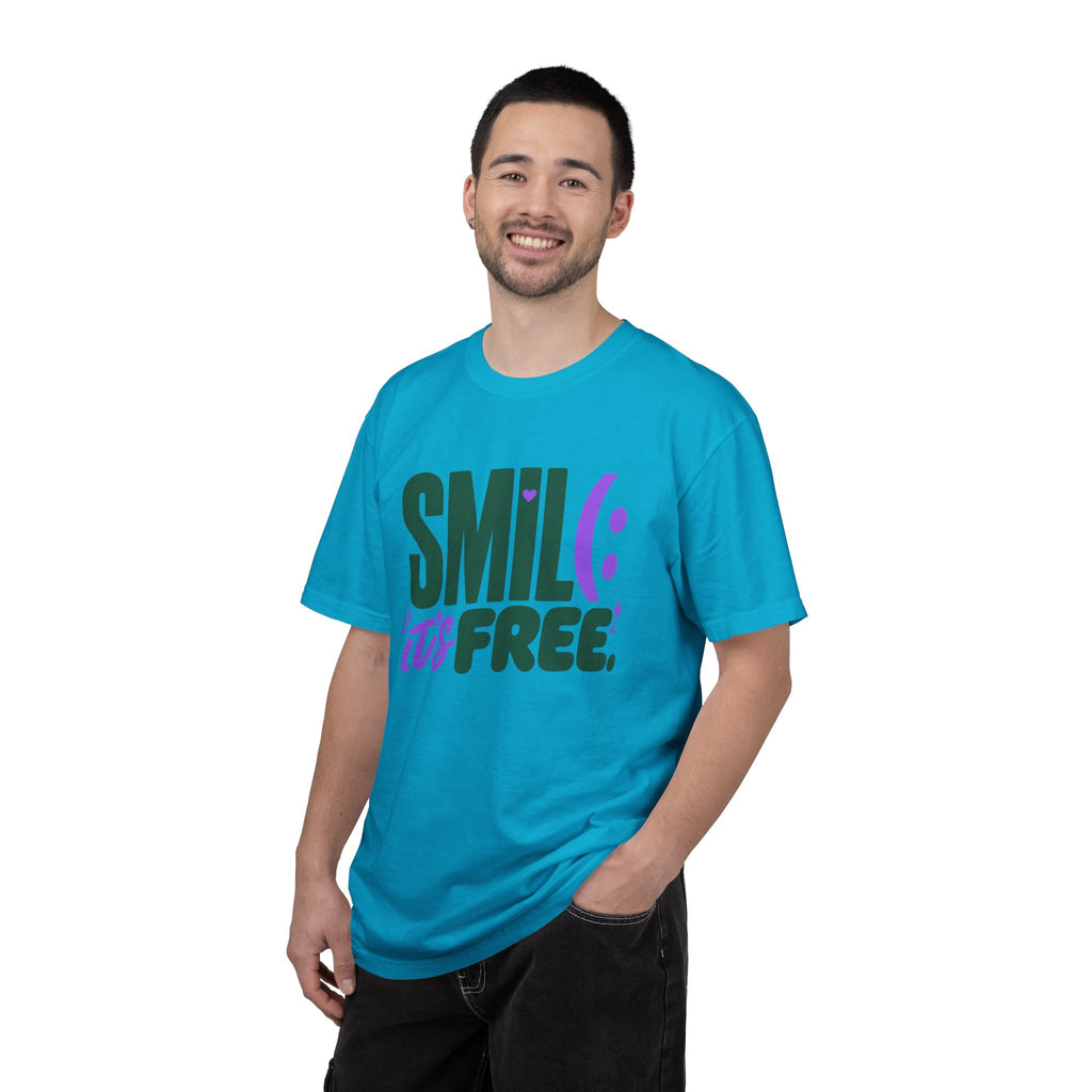SMIL(: IT’S FREE. Forest Green & Purple Garment-Dyed Graphic Tee
