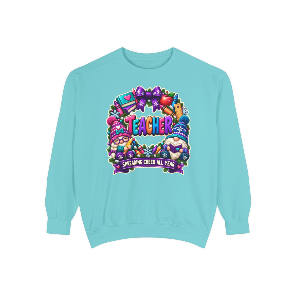 Teacher Spreading Gnomes Cheer All Year Christmas Sweatshirt