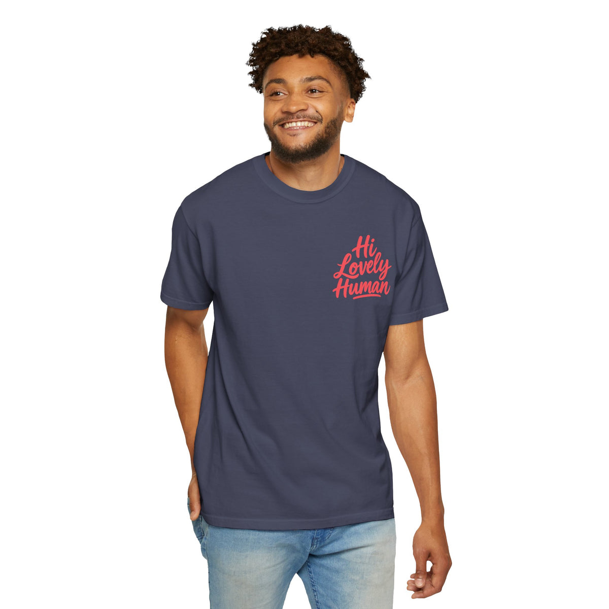 Hi Lovely Human Navy Garment-Dyed Comfort Colors® T-Shirt