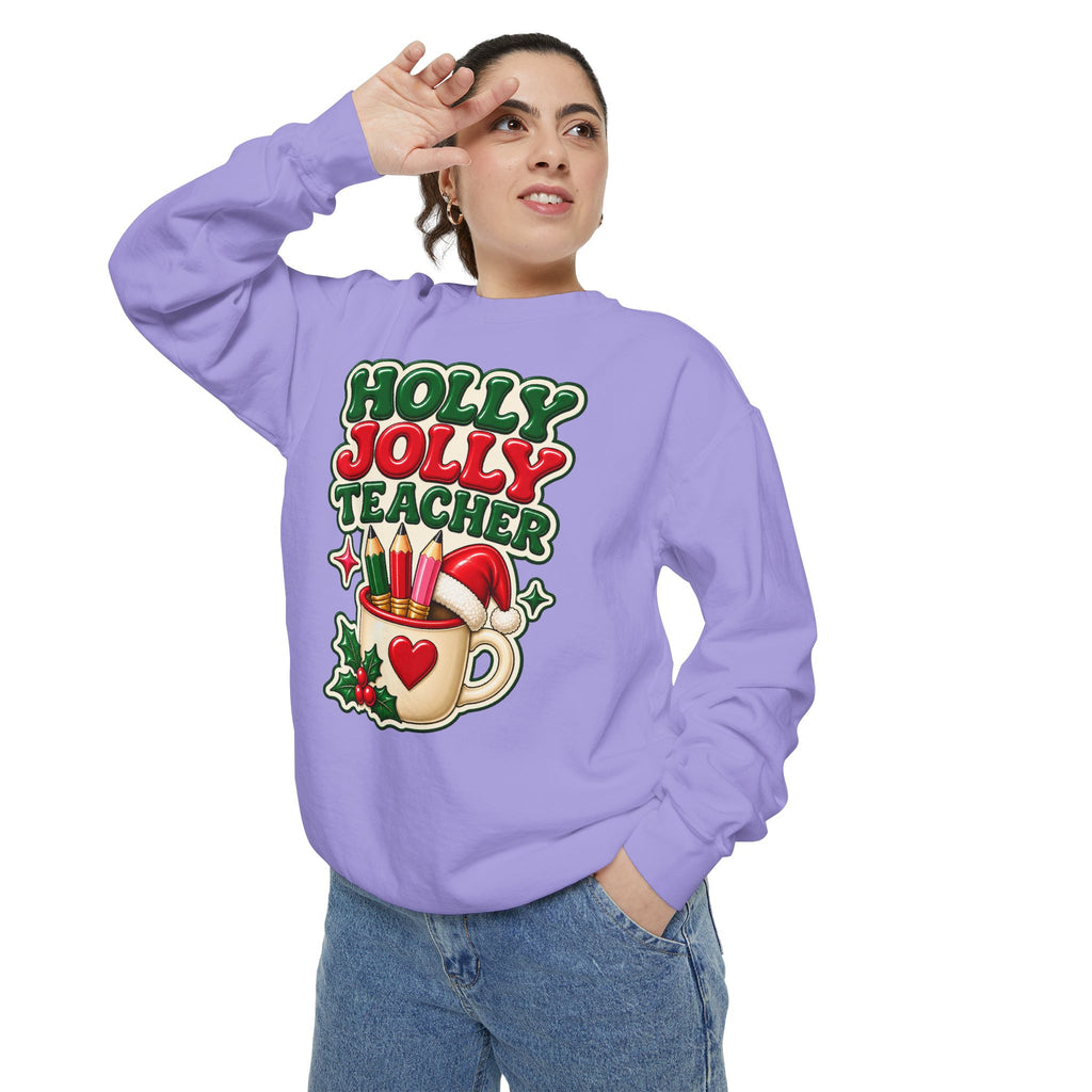 Holly Jolly Teacher Sweatshirt – Christmas Mug Holiday Teacher Gift