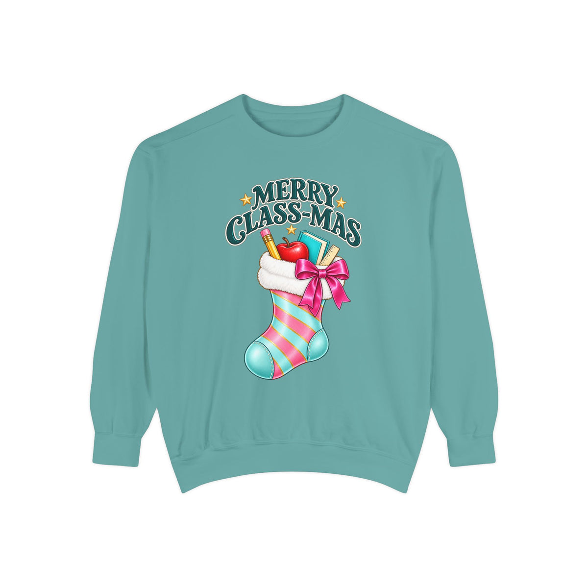Merry Class-mas Sweatshirt — Christmas Teacher Holiday Stocking Crewneck