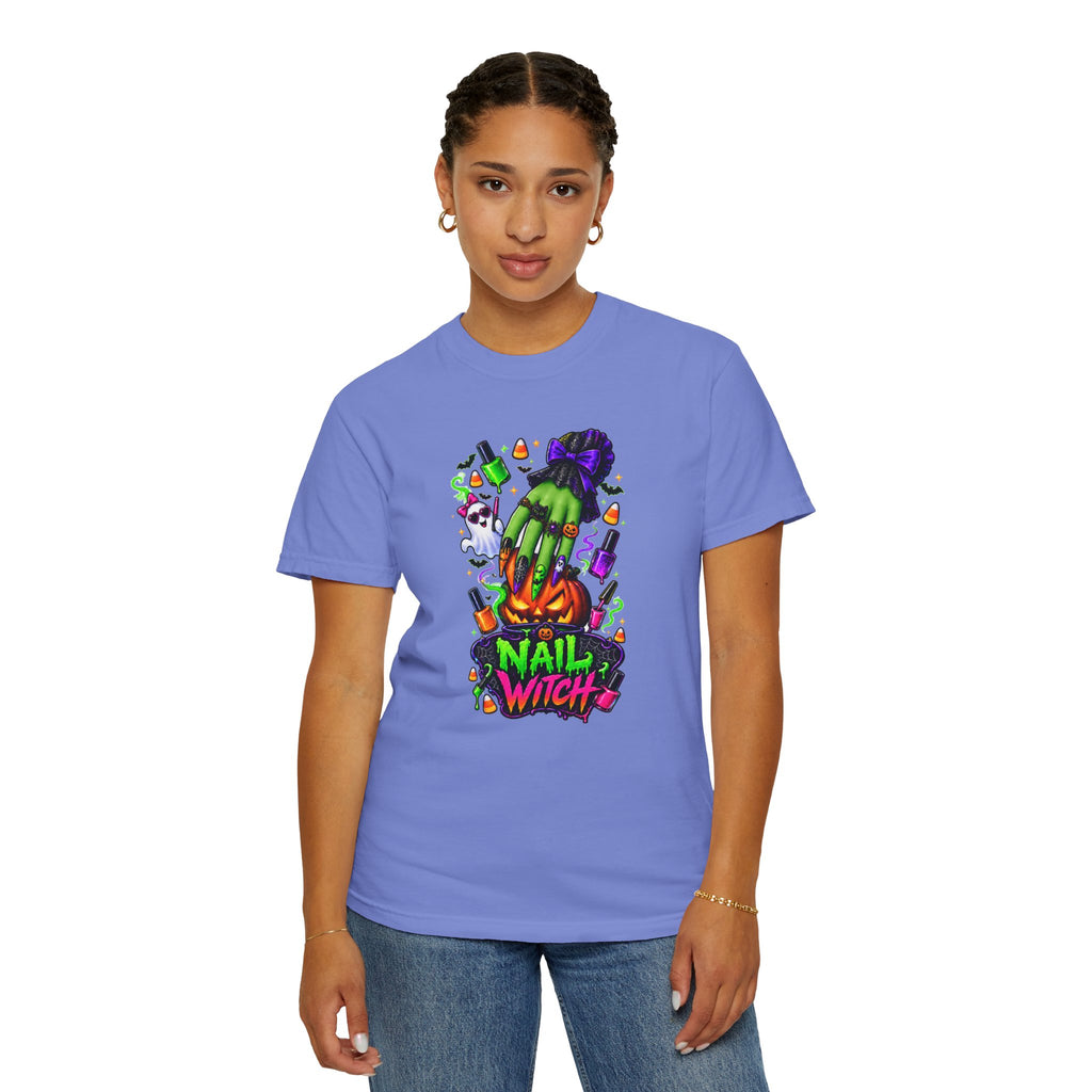Nail Witch Halloween Tee – Adult Unisex Nail Tech & Beauty Salon Shirt