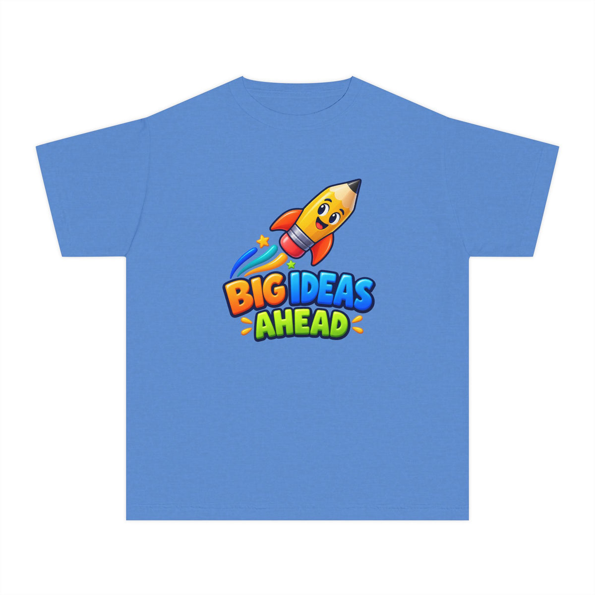 🚀 Big Ideas Ahead Rocket Pencil Kids Tee