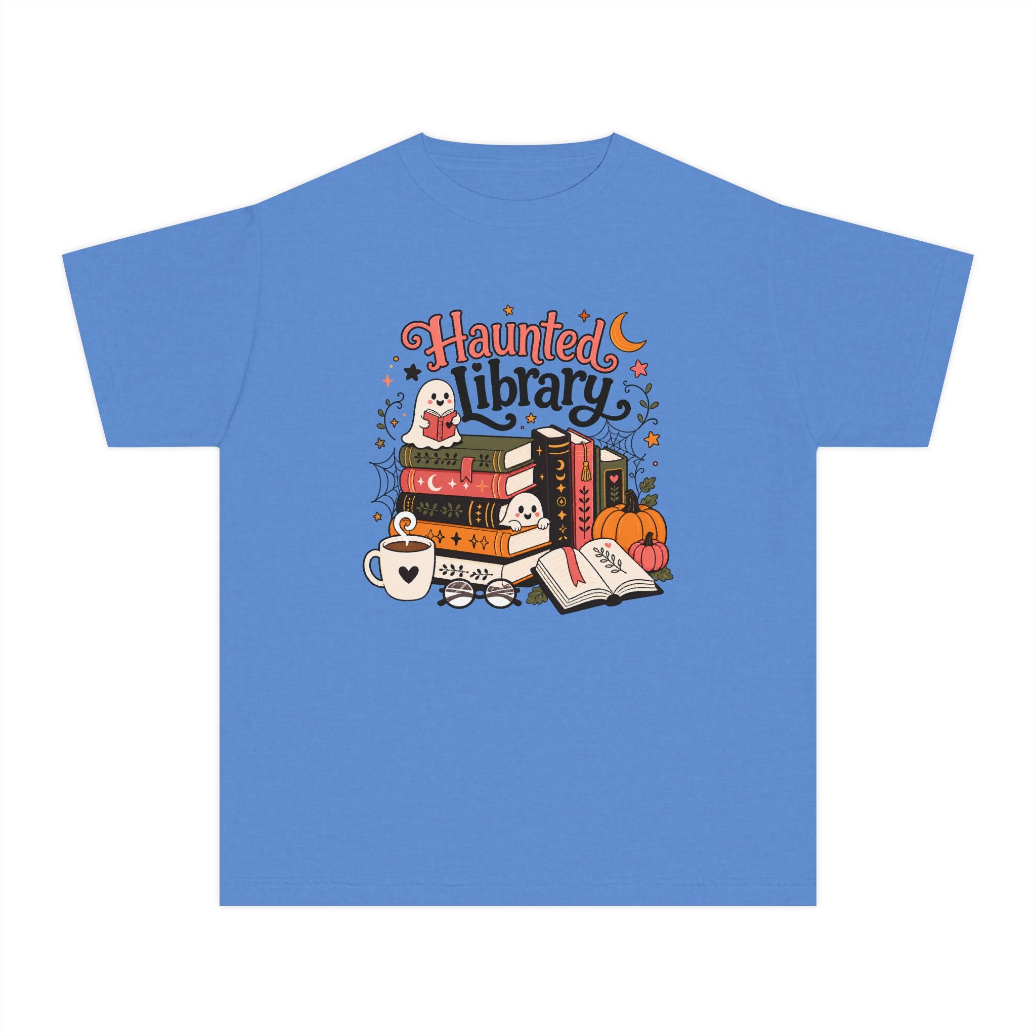 Haunted Library Youth Retro Tee 🎃📚
