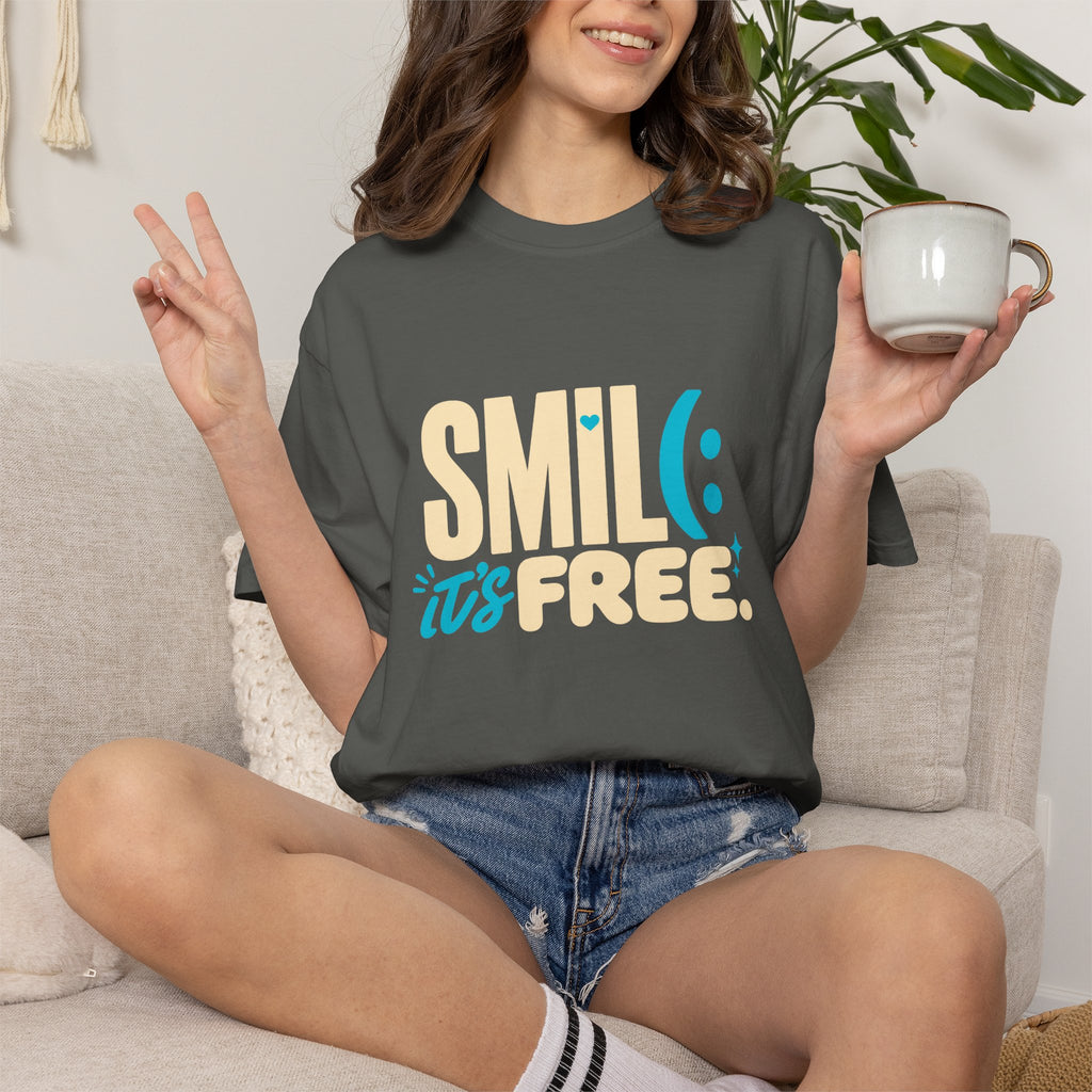 SMIL(: It’s Free Garment-Dyed Graphic Tee