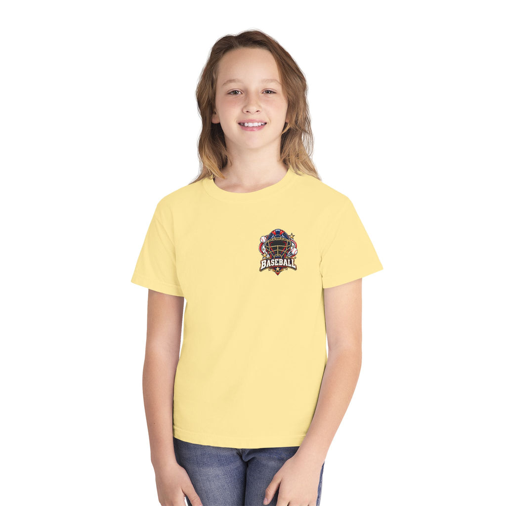 Baseball Catcher Mask Youth Tee — Patriotic Baseball Graphic T‑Shirt  ⚾