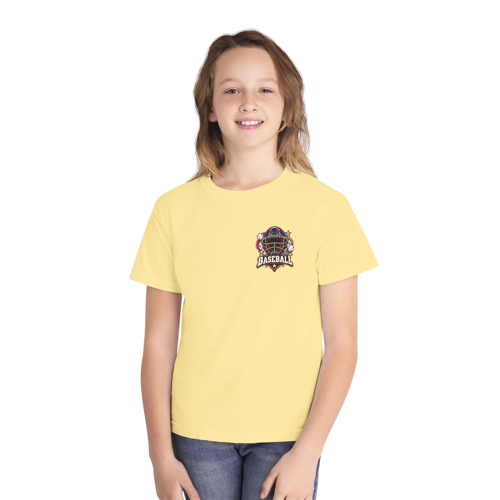 Baseball Catcher Mask Youth Tee — Patriotic Baseball Graphic T‑Shirt  ⚾