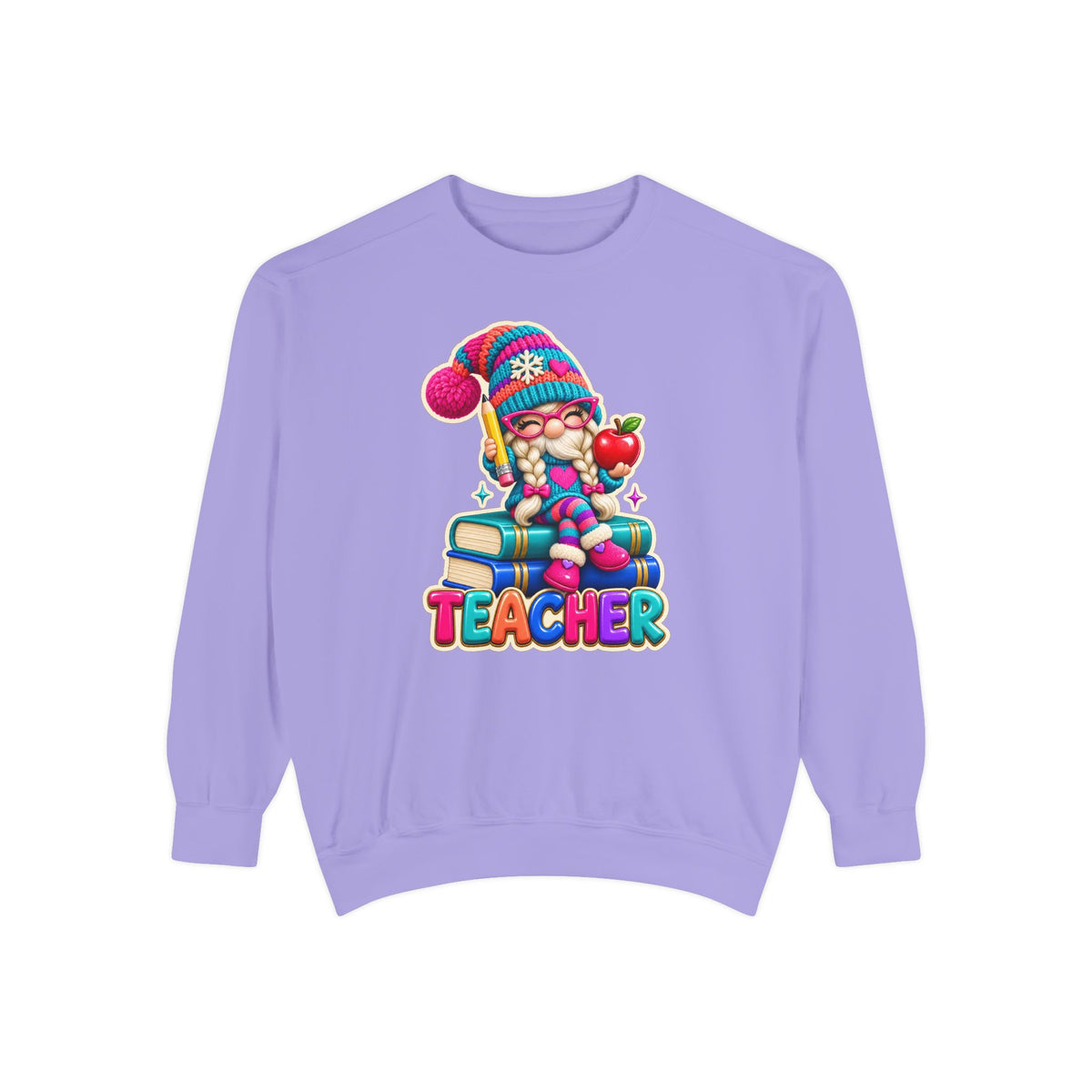 Teacher Gnome Book Lover Holiday Sweatshirt