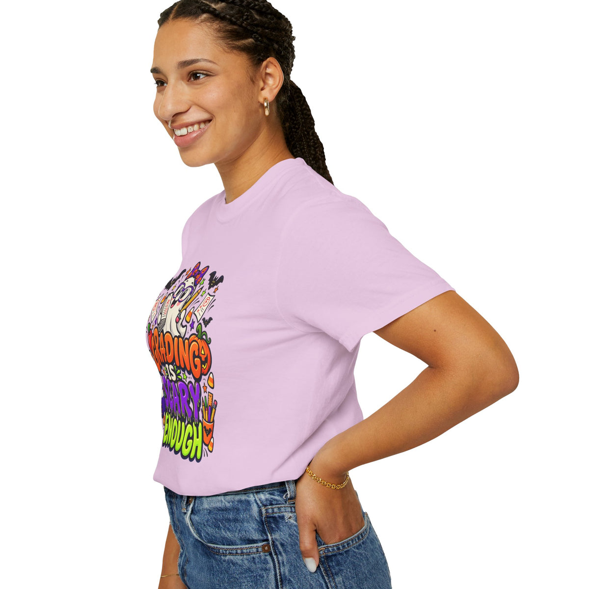 Grading Is Scary Enough T-Shirt — Halloween Teacher Funny Tee