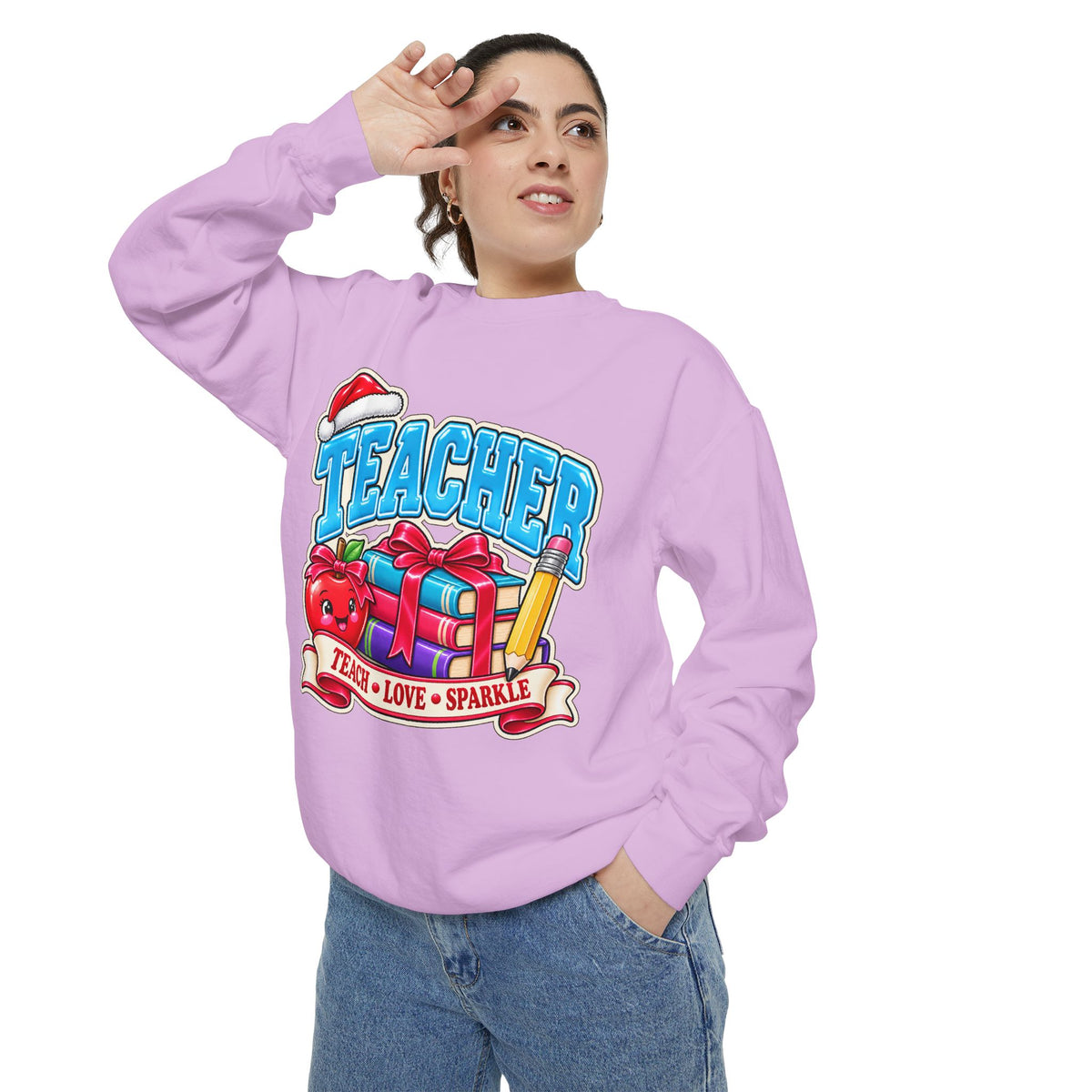 Teach • Love • Sparkle Christmas Teacher Sweatshirt