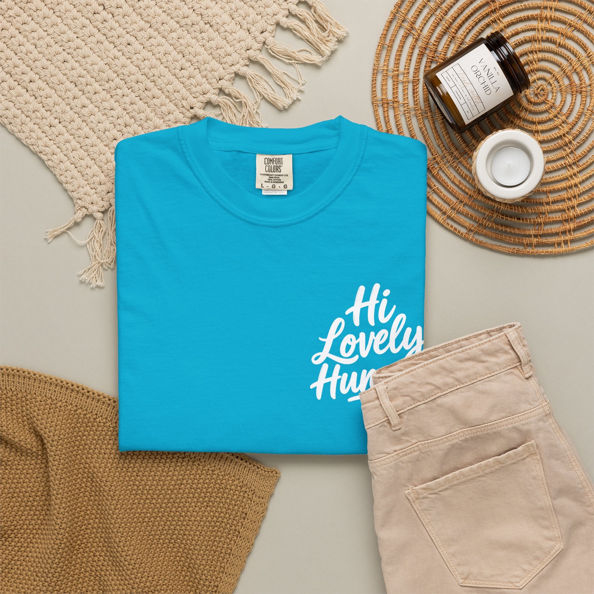 Hi Lovely Human — Inspirational Garment-Dyed Adult T-Shirt