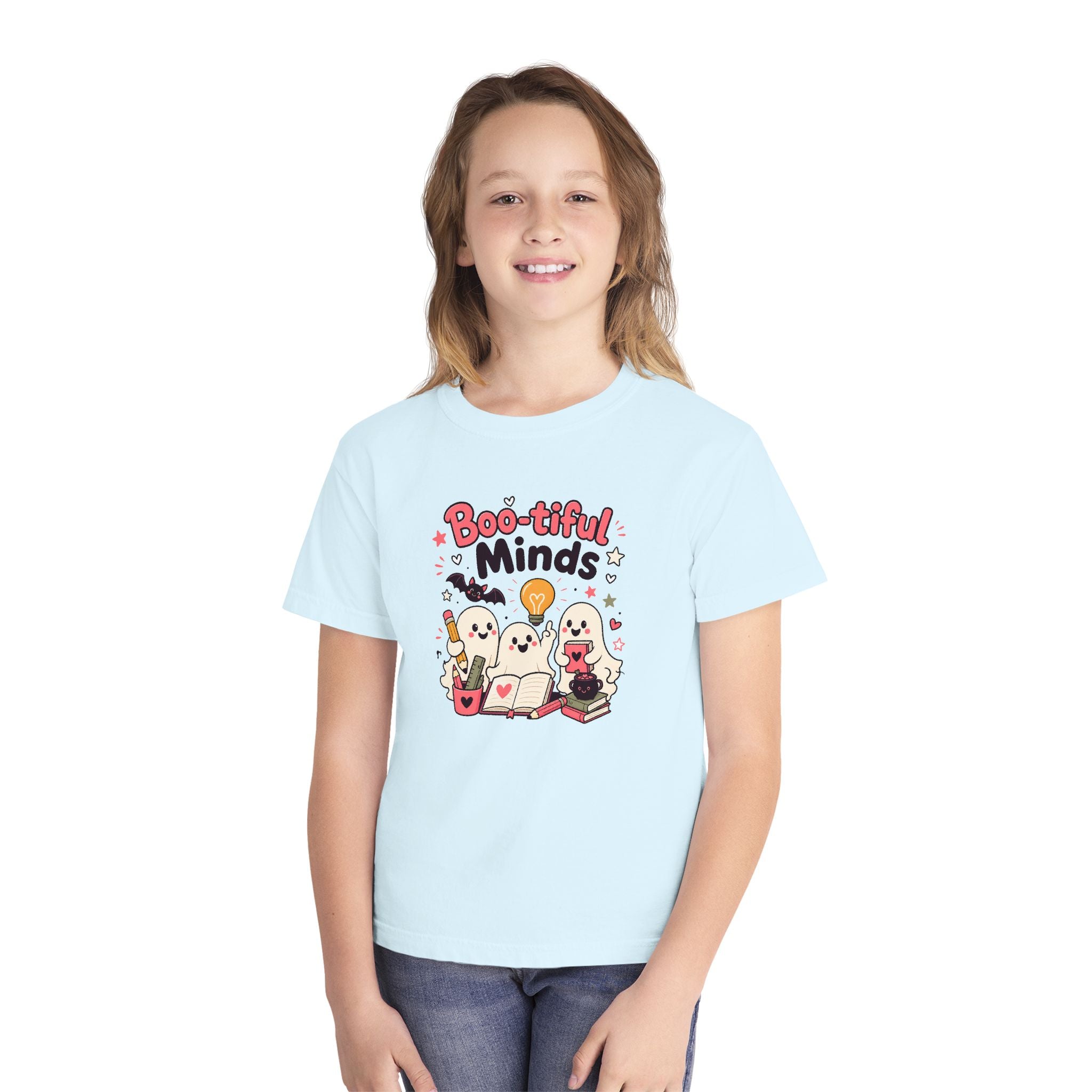 Boo-tiful Minds Youth Halloween Learning Tee 👻💡