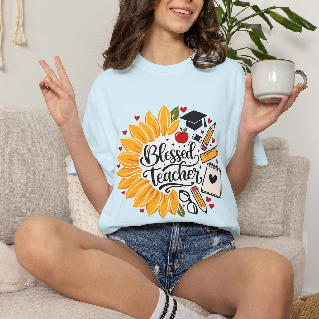 Blessed Teacher Heavyweight Tee 🌻📚✏️