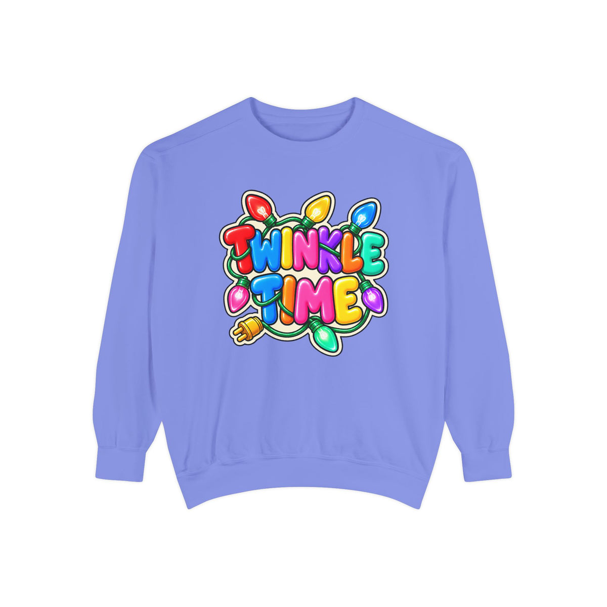 Twinkle Time Christmas - Colorful Holiday Light Graphic  Sweatshirt
